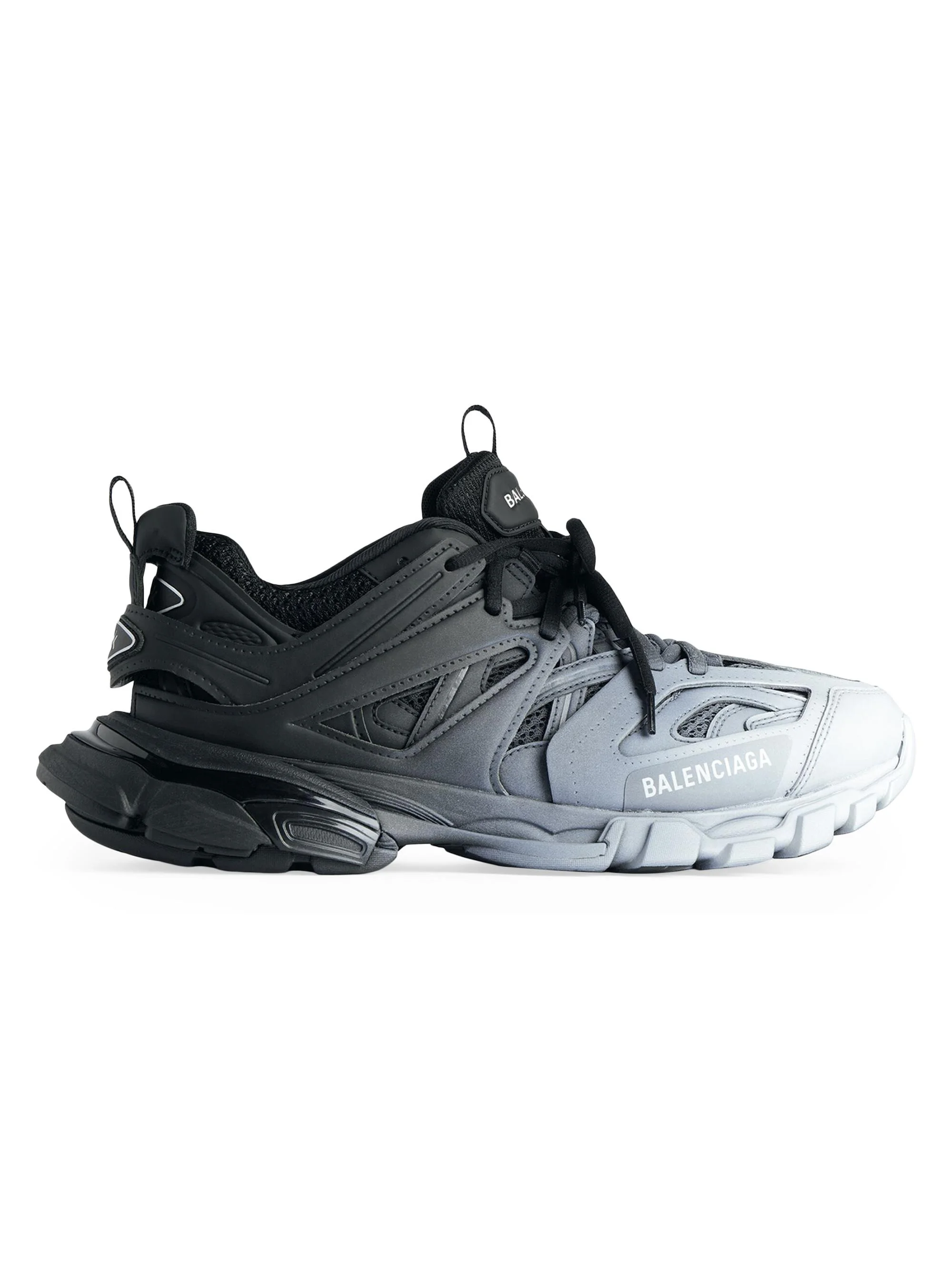 Men's Track Gradient Sneakers - Black White - 1