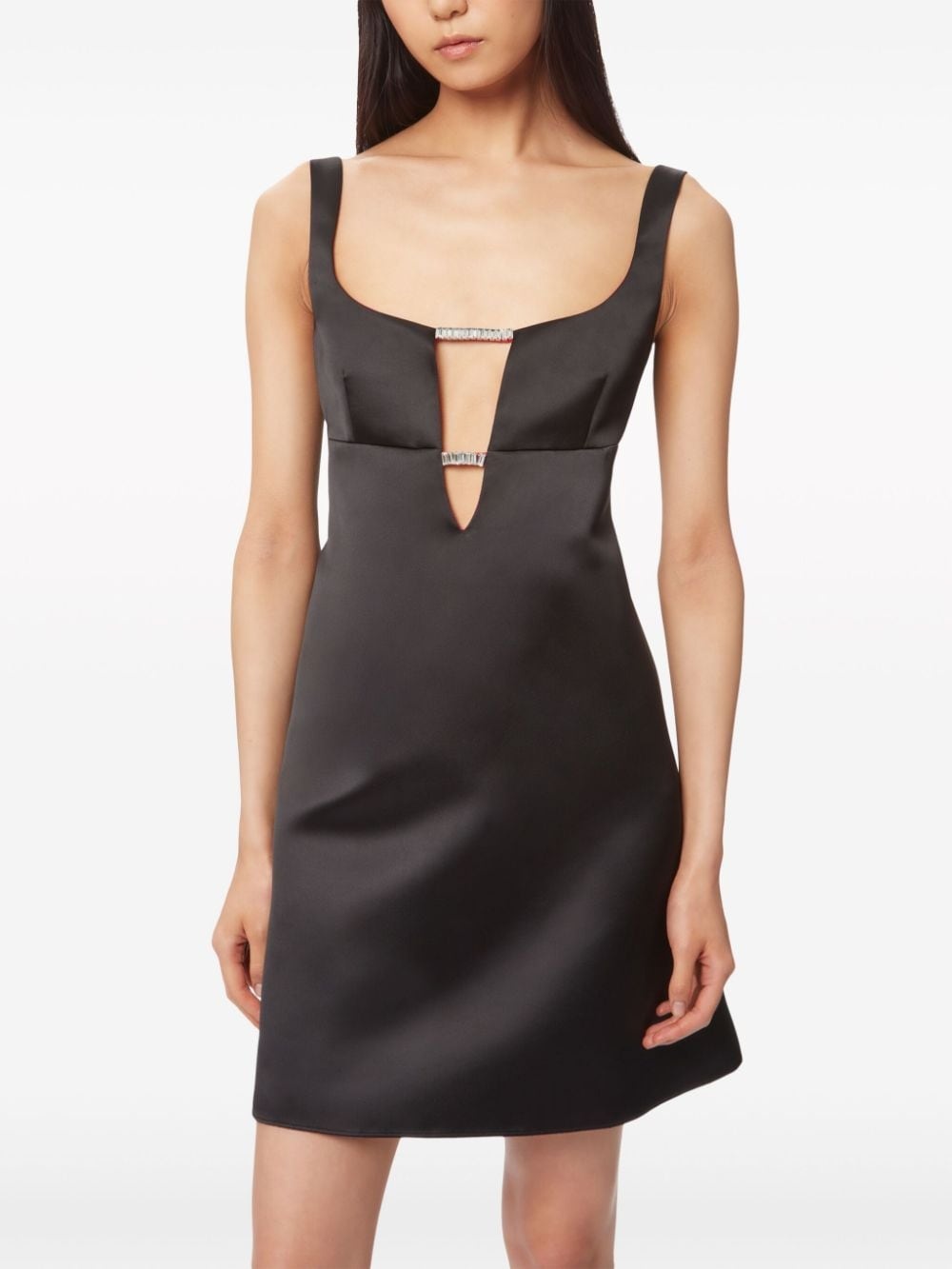 satin-finish A-line minidress - 4