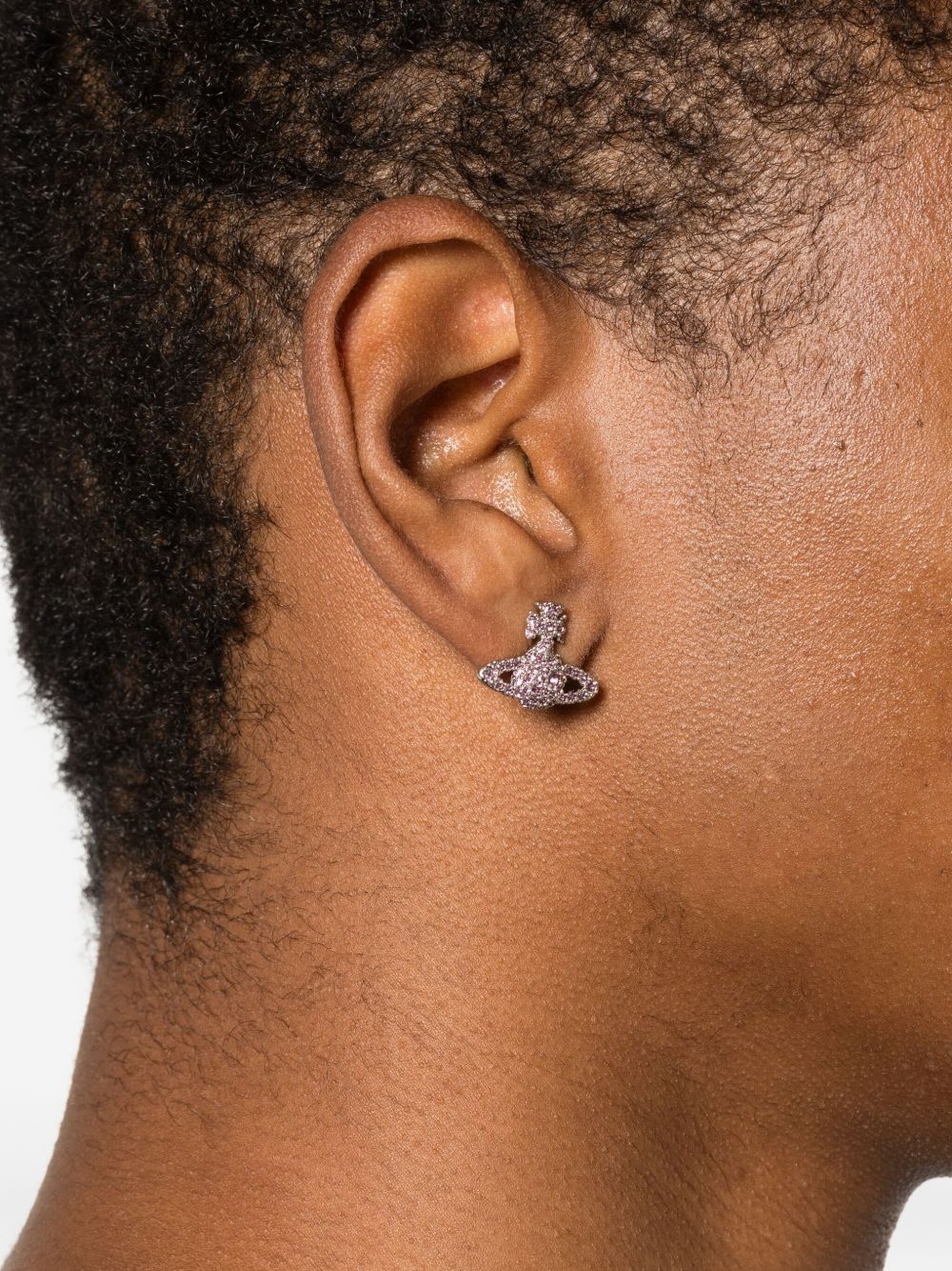 Grace Bas Relief orb crystal earrings - 2