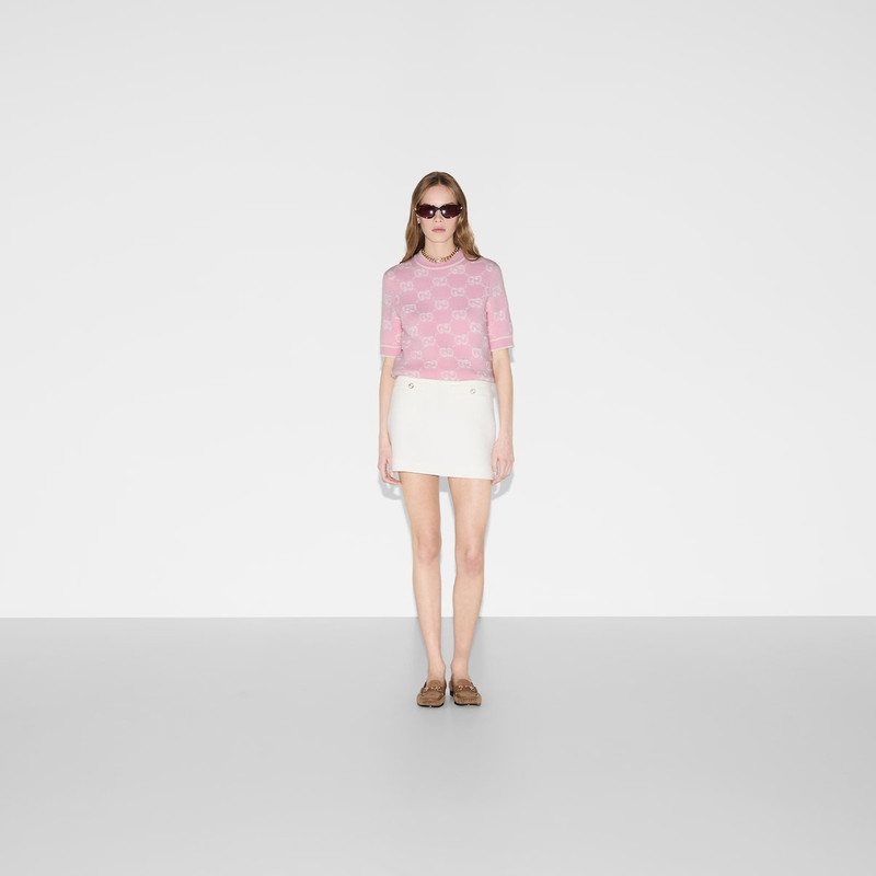 GUCCI GG wool bouclé jacquard top outlook