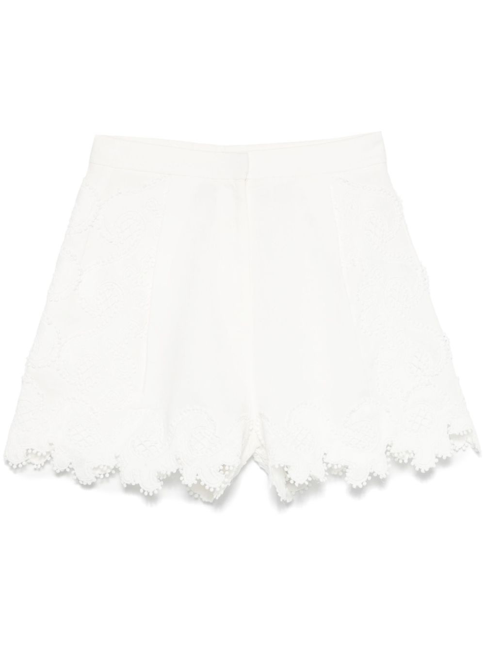 guipure lace-detail shorts - 1