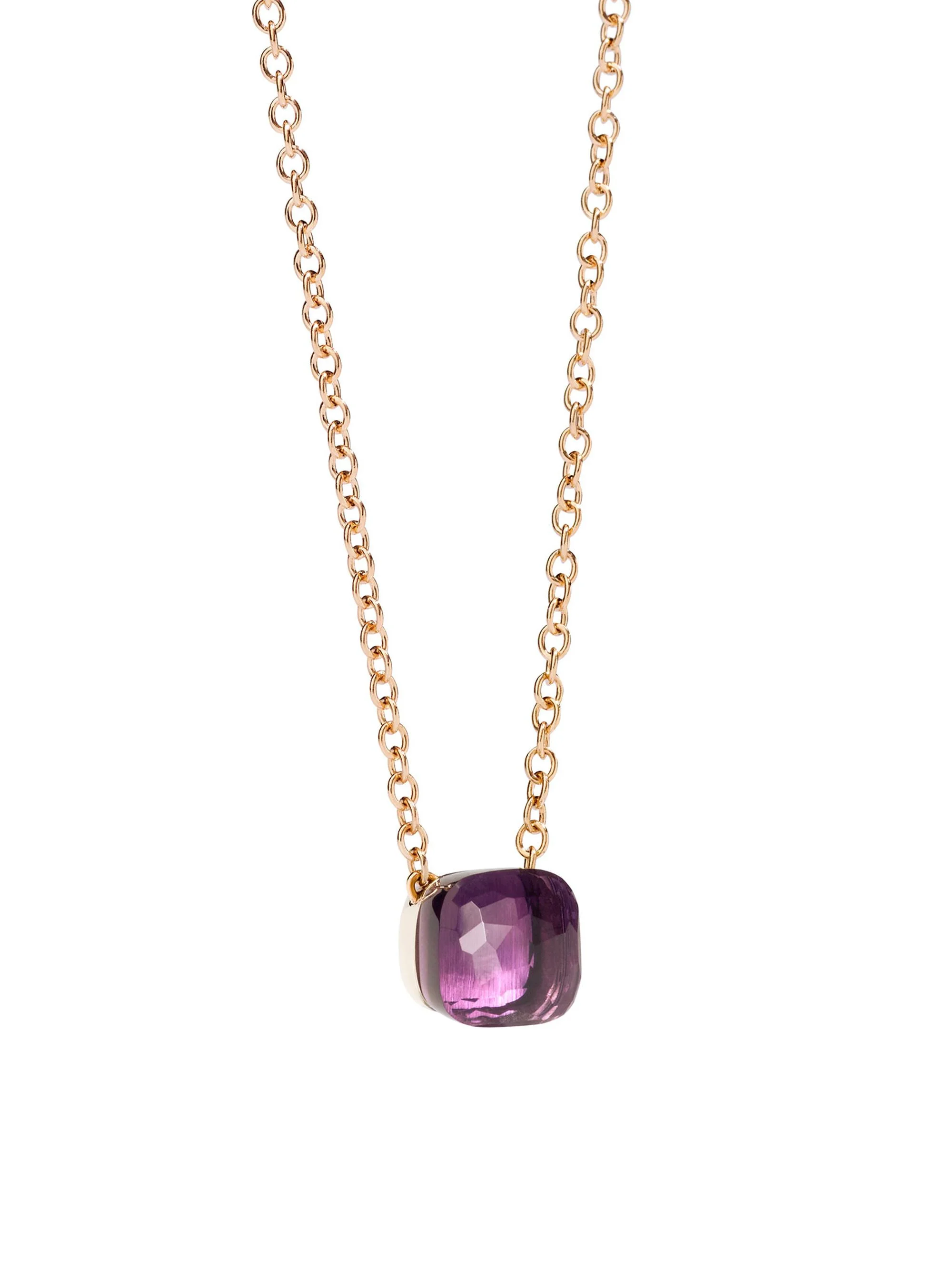 Women's Amethyst & 18K Rose Gold Pendant Necklace - Rose Gold - 1