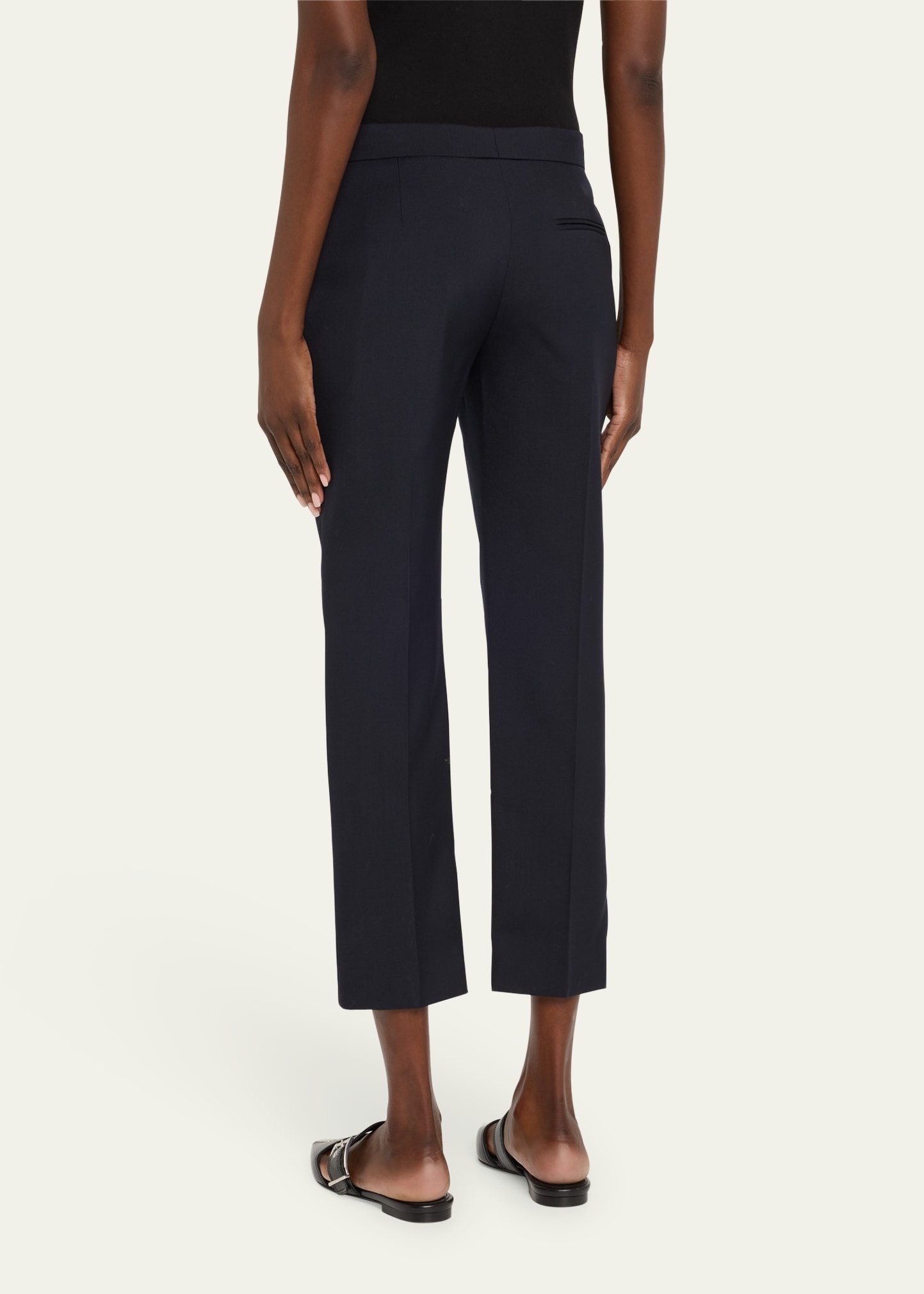 Mid-Rise Straight-Leg Crop Trousers - 3