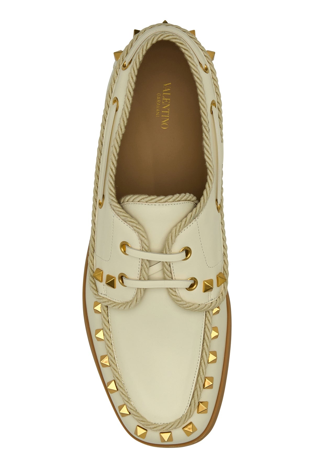 Ivory leather lace-up shoes - 4