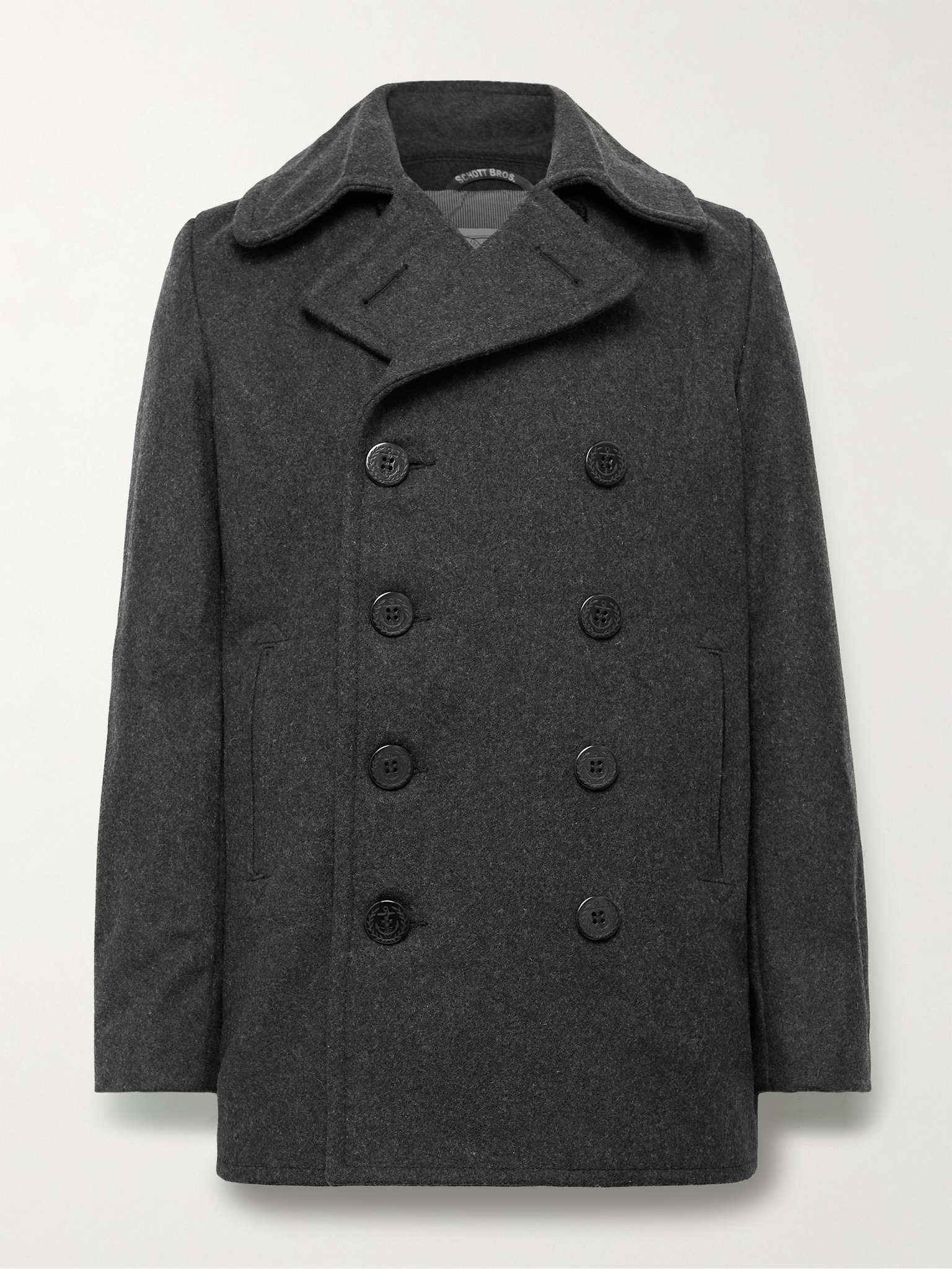 Slim-Fit Wool-Blend Peacoat - 1