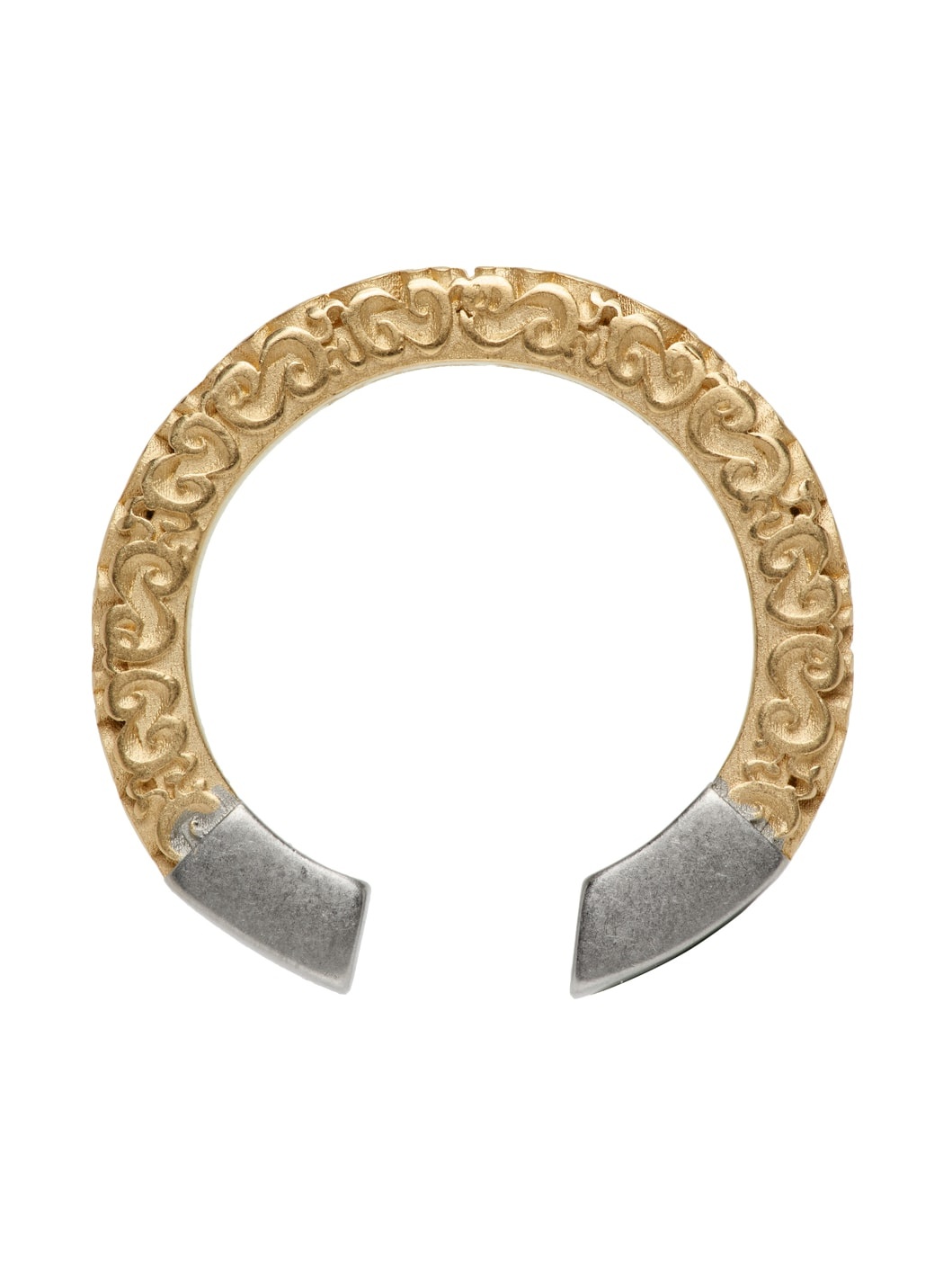 Gold & Silver Engraved Ring - 2