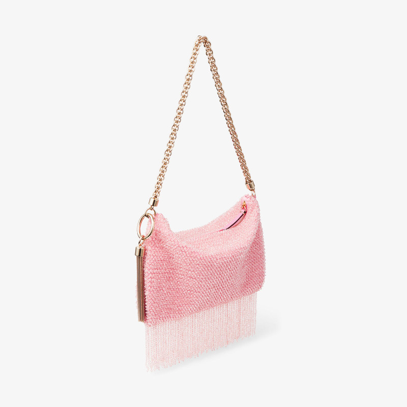 Callie Shoulder
Candy Pink Satin Shoulder Bag with Crystal Fringe 6