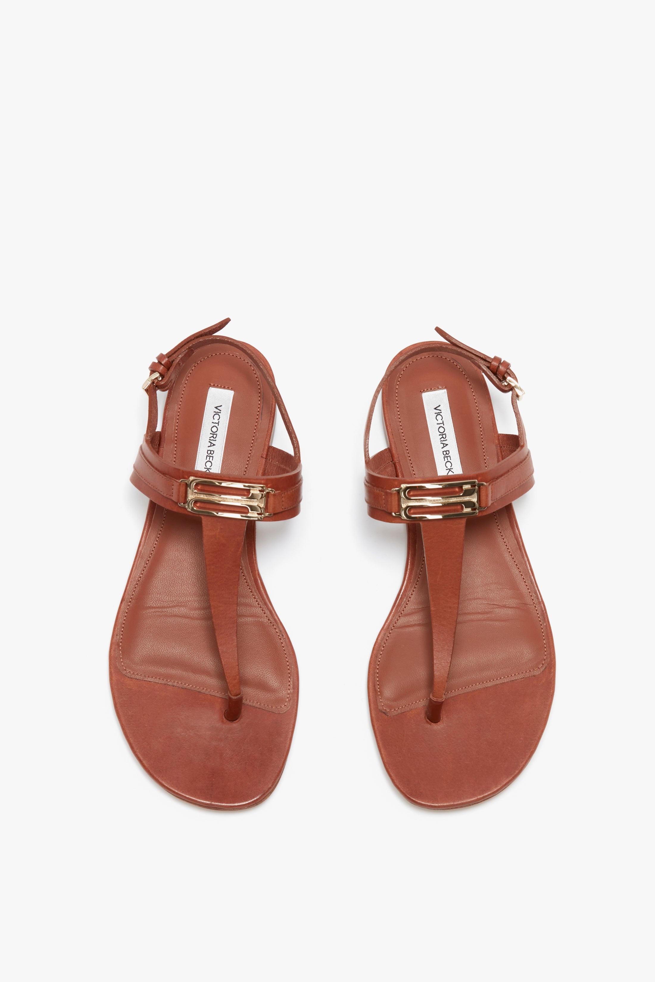 Flat Chain Sandal In Tan Leather - 4