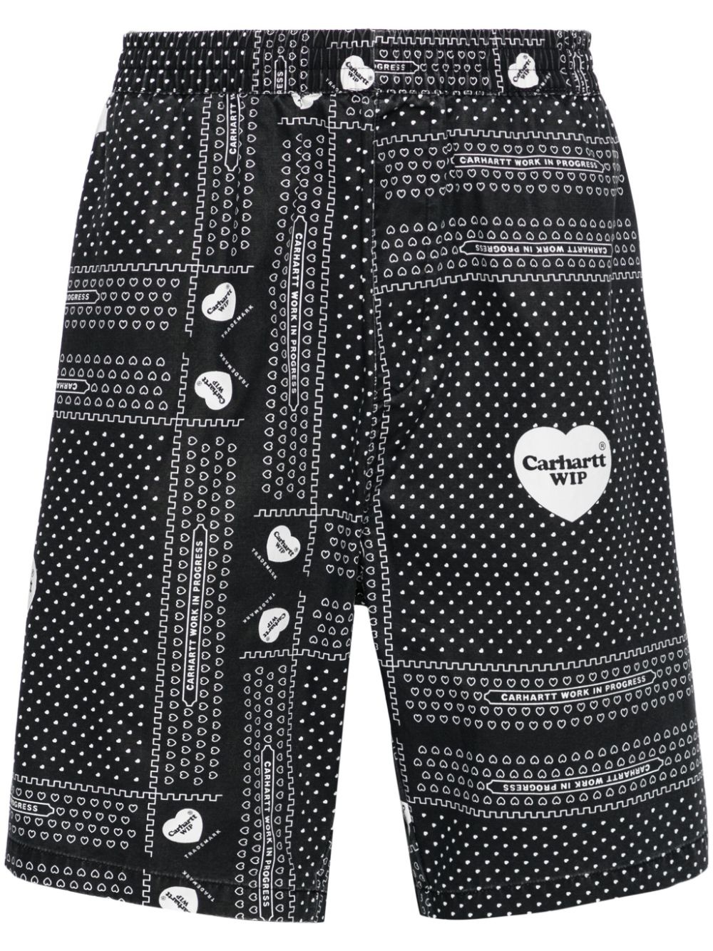 Heart Bandana cotton shorts - 1