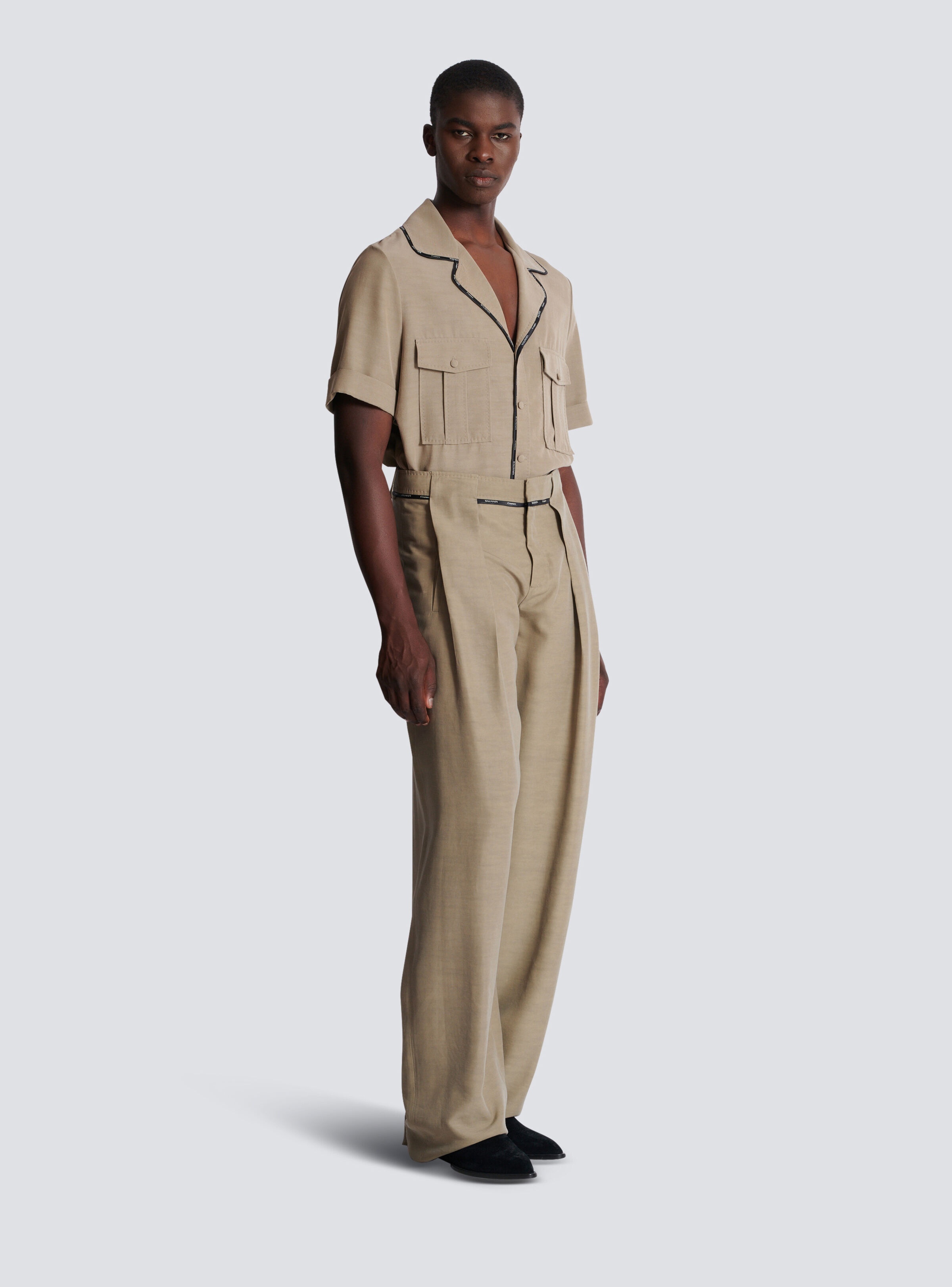 Pleated cupro trousers - 3