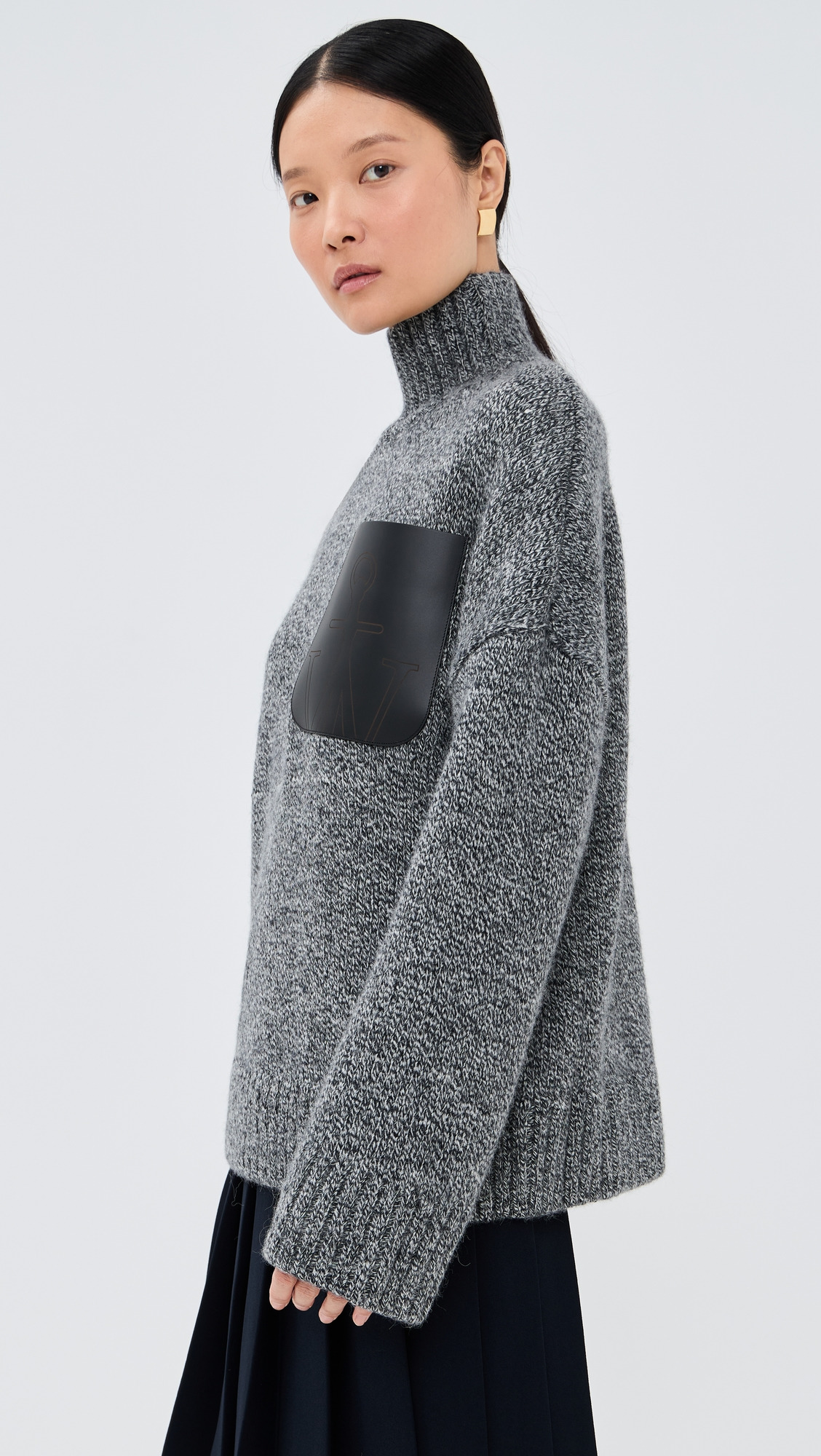 Leather Patch Pocket Sweater - 3