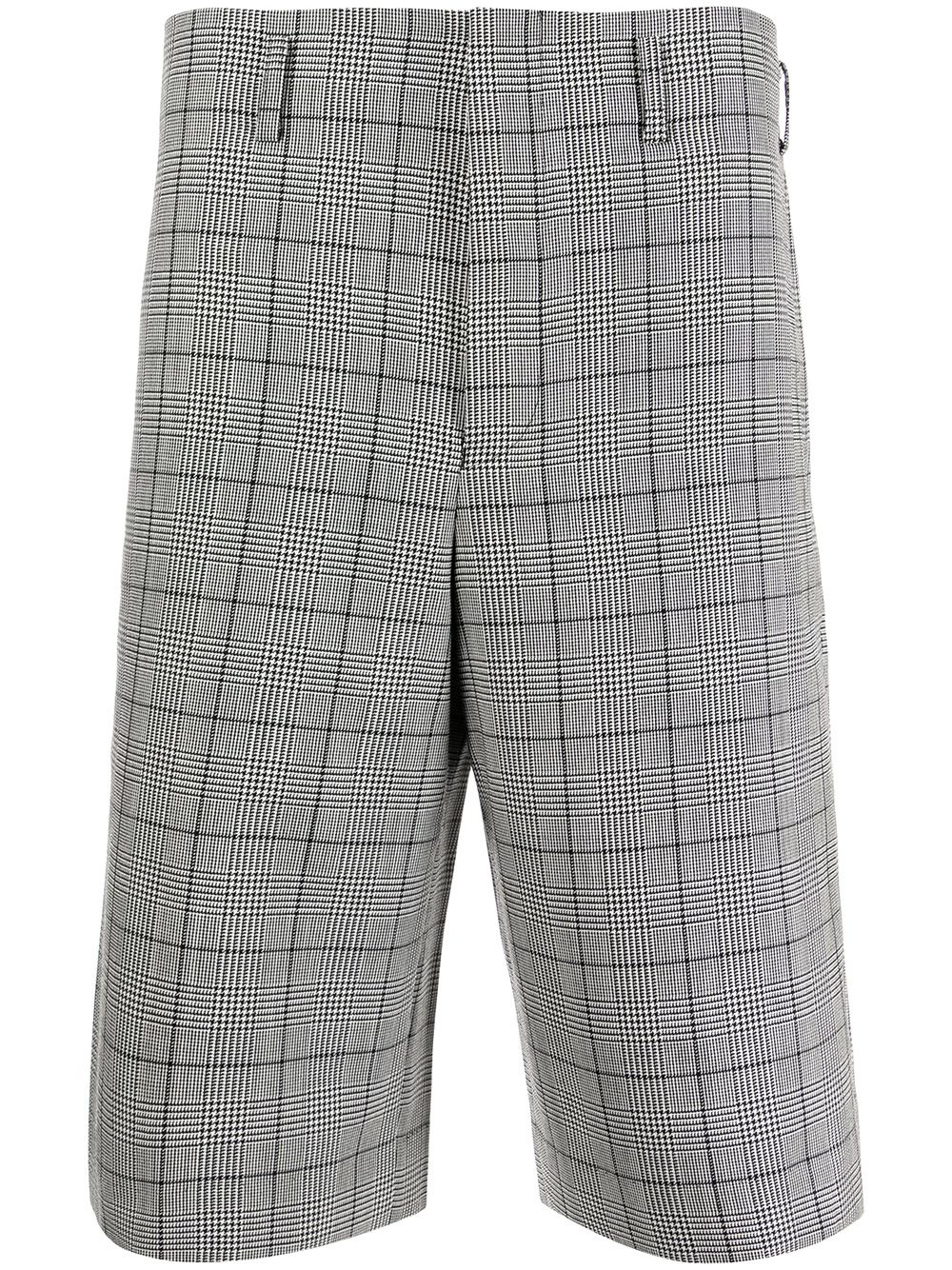 tailored check wool shorts - 1