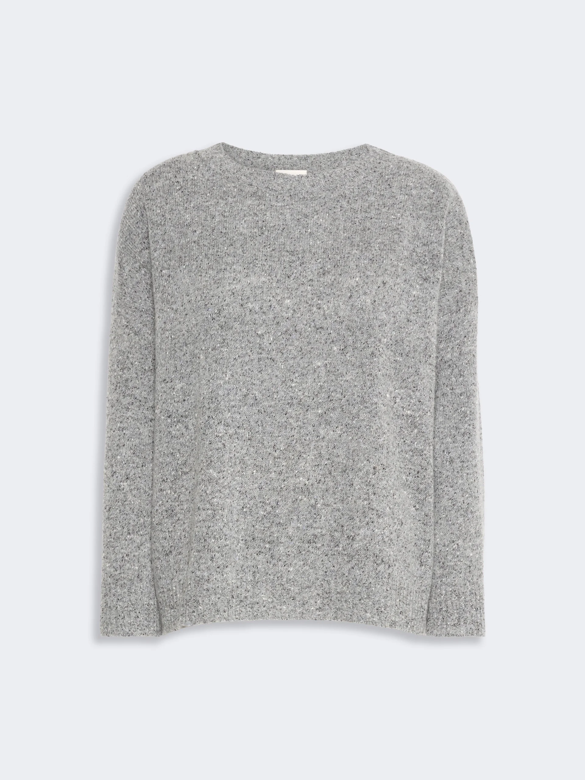 PALCHI Tweed-effect wool and silk blend jumper - MEDIUM GREY - 1