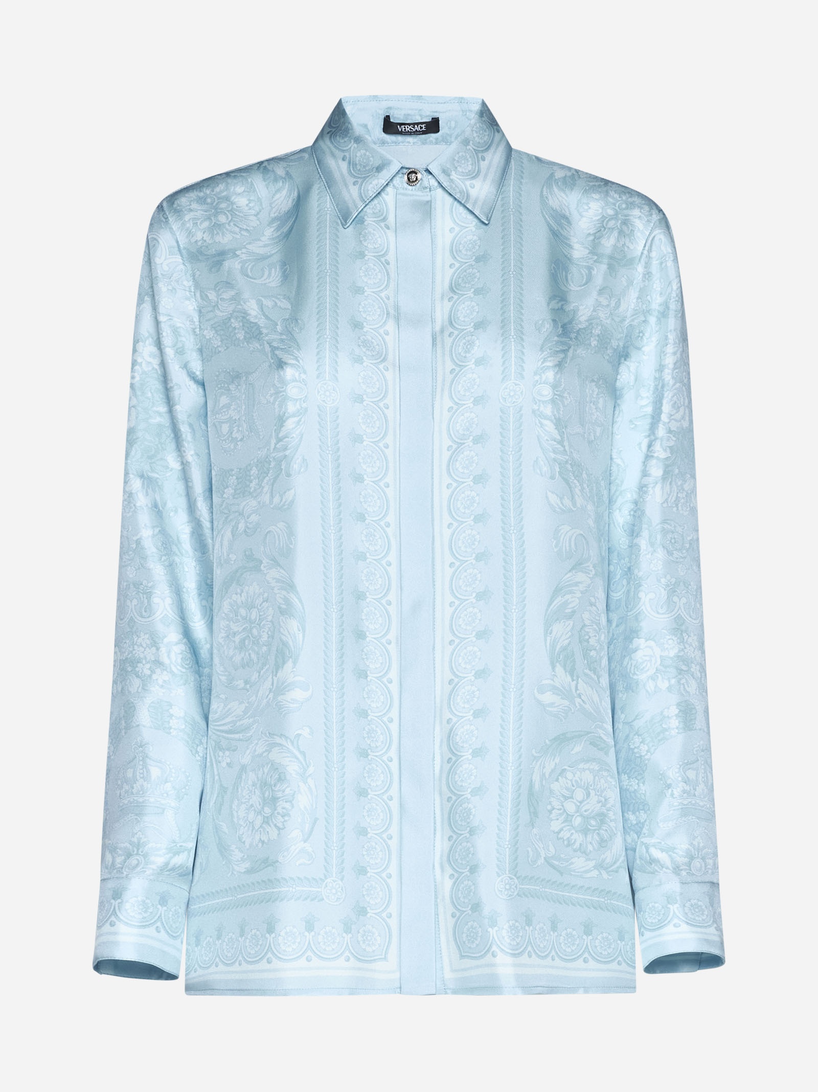Barocco print silk shirt - 1
