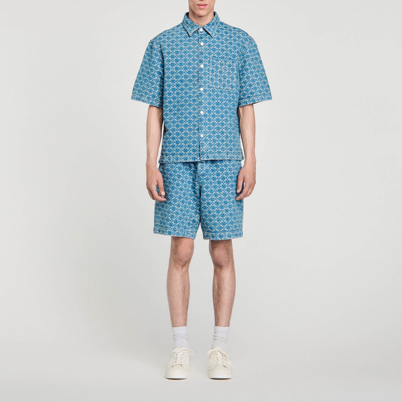 SQUARE CROSS DENIM SHIRT 3
