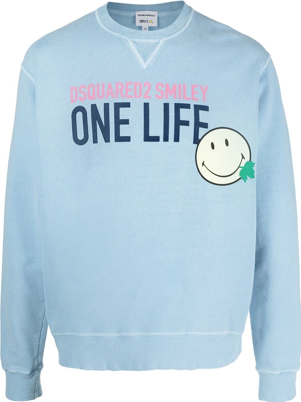 slogan-print long-sleeved sweatshirt - 1