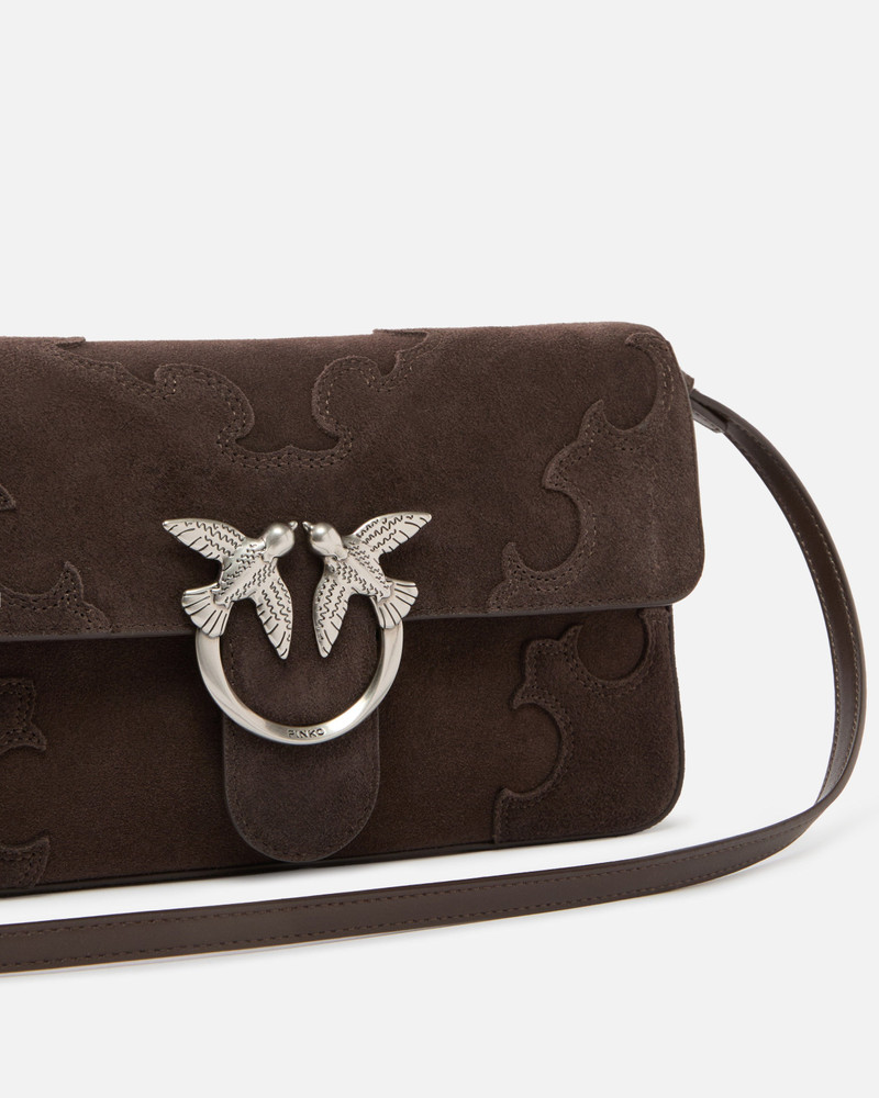 LOVE BAG ONE SLOUCHY MEDIUM SHOULDER BAG IN SUEDE WITH INLAYS 3
