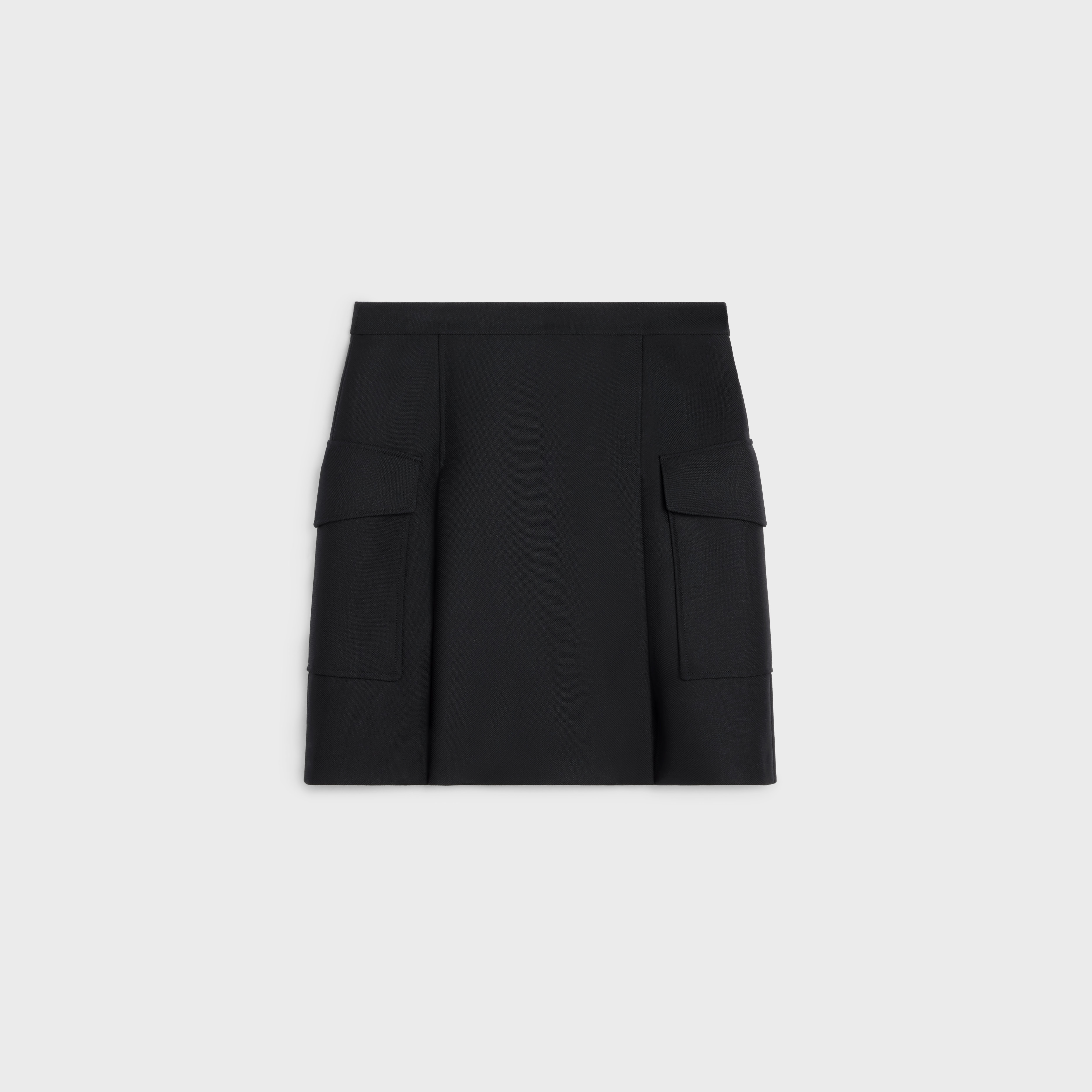 skirt with patch pockets in mohair wool - 2