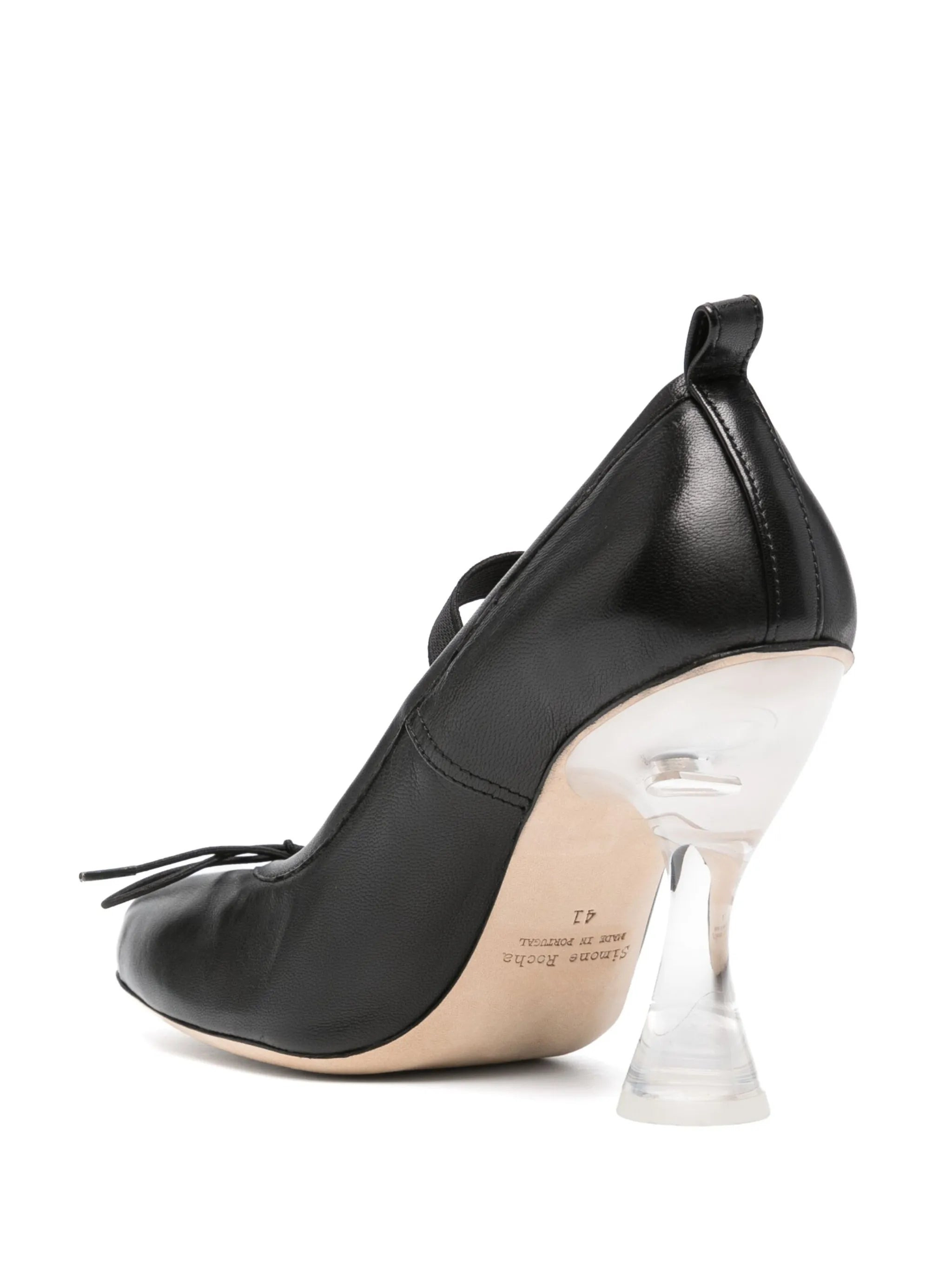 heeled leather ballerina shoes - 3