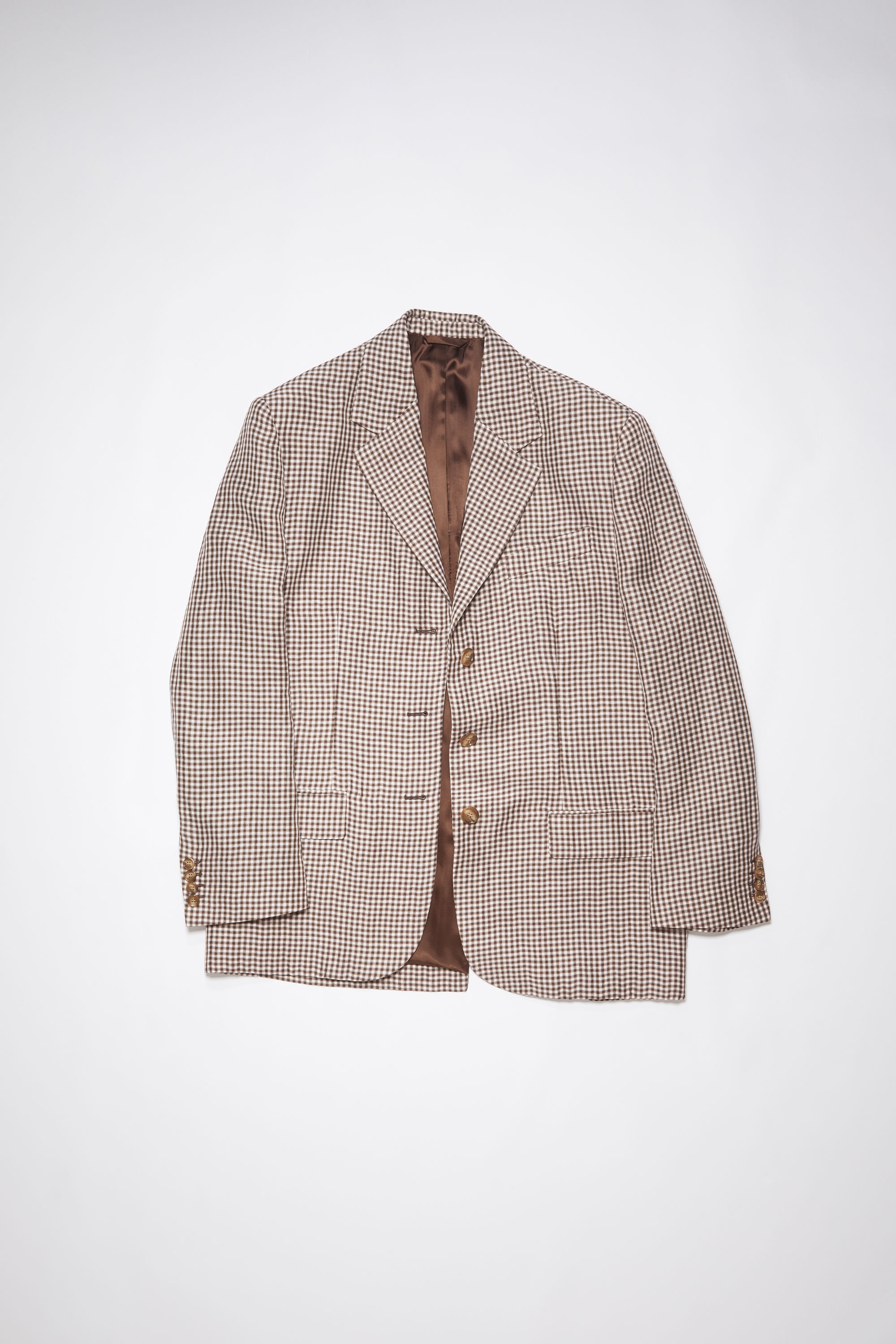 Single-breasted suit jacket - Brown/white - 1