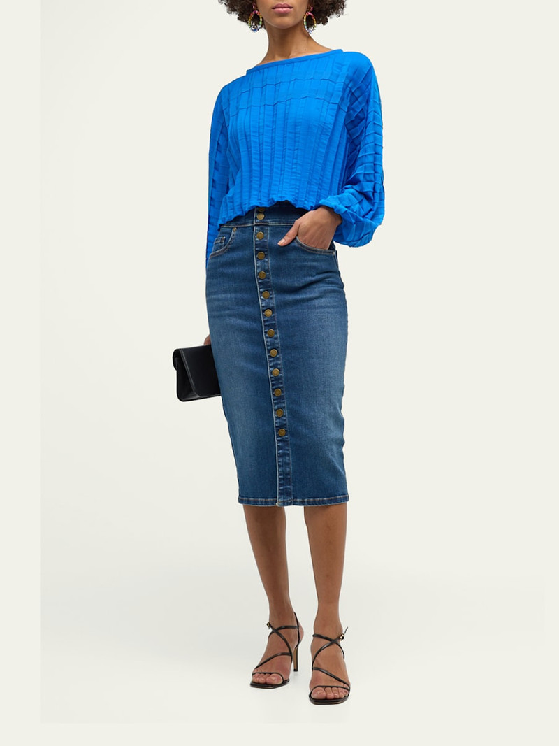 RAMY BROOK Karter Denim Midi Skirt outlook