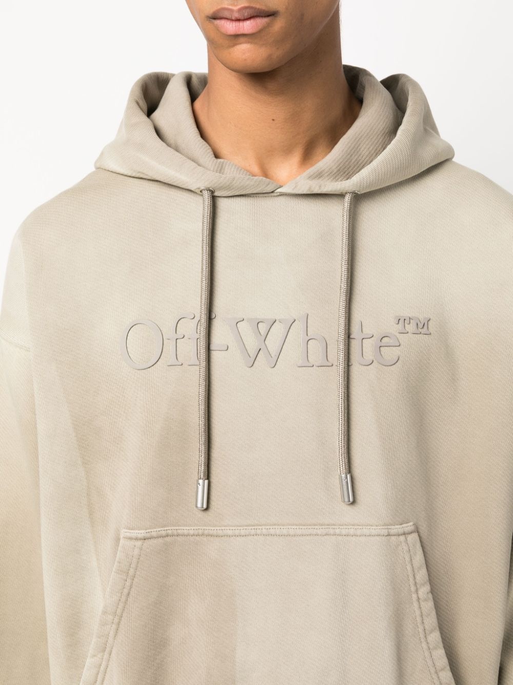 logo-embossed cotton hoodie - 5