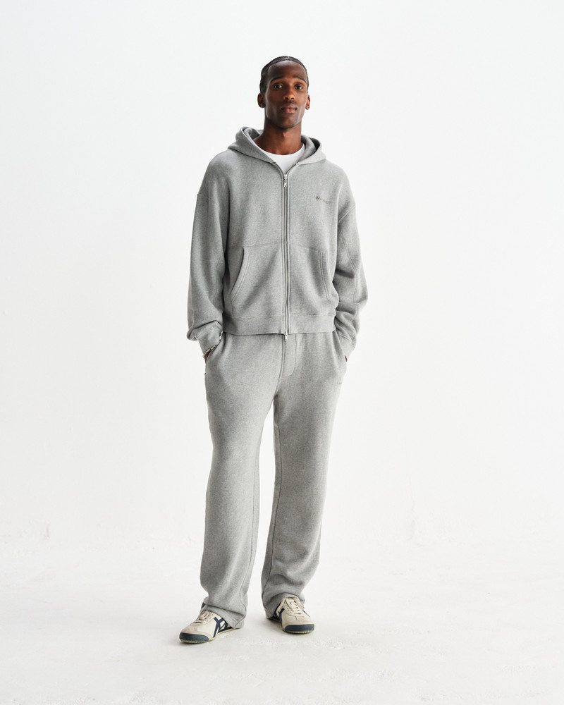 Harris - Grey Embroidered Logo Loopback Cotton Hoodie 4