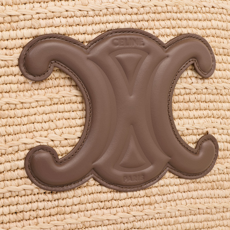 MEDIUM SUPPLE CELINE CLASSIC PANIER in Raffia and calfskin 5