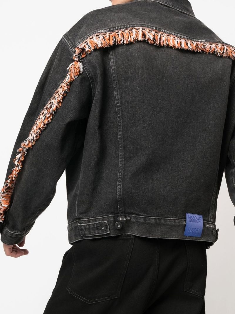 tassel-detail denim jacket - 5