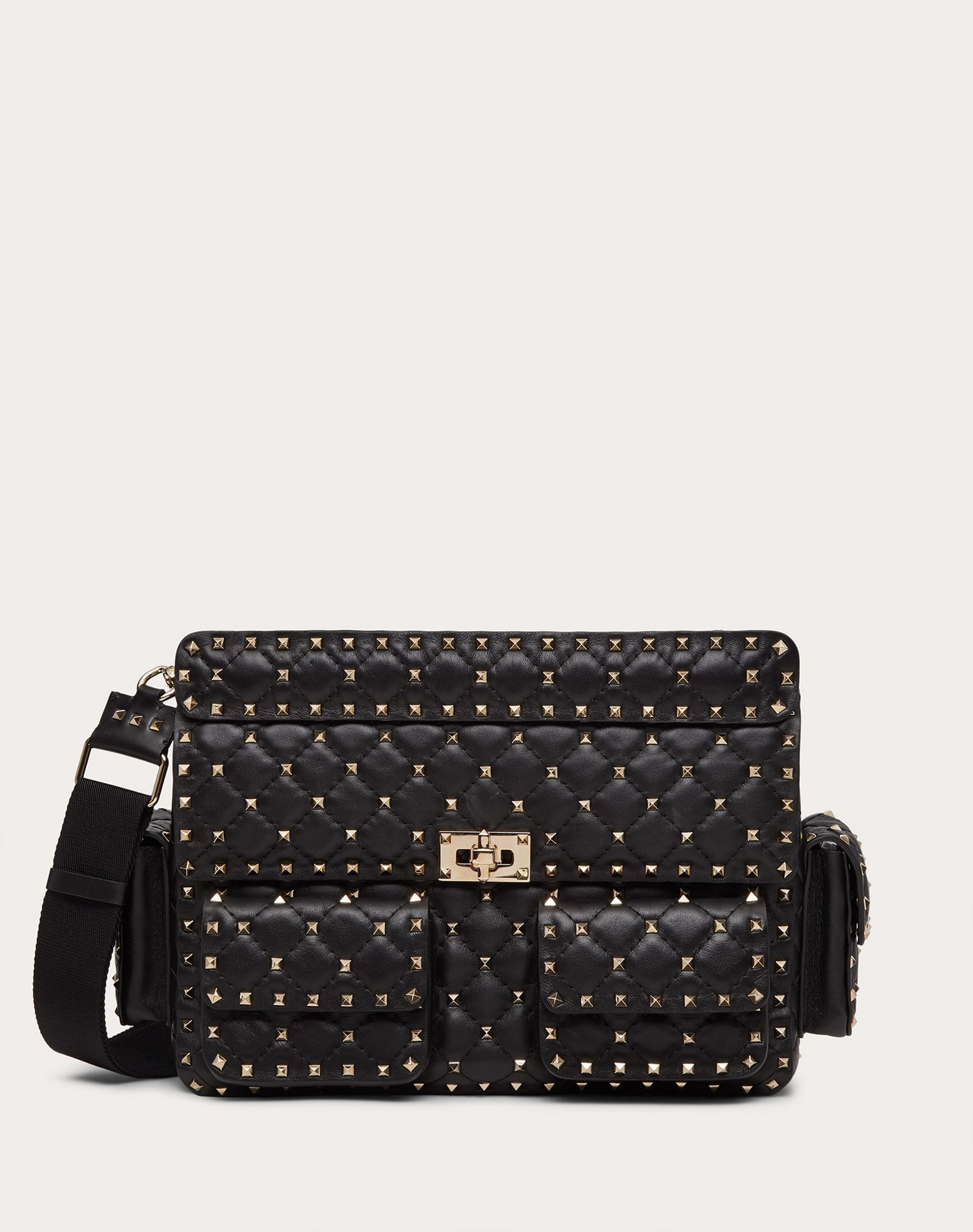 Rockstud Spike Nappa Bag with Pockets - 1