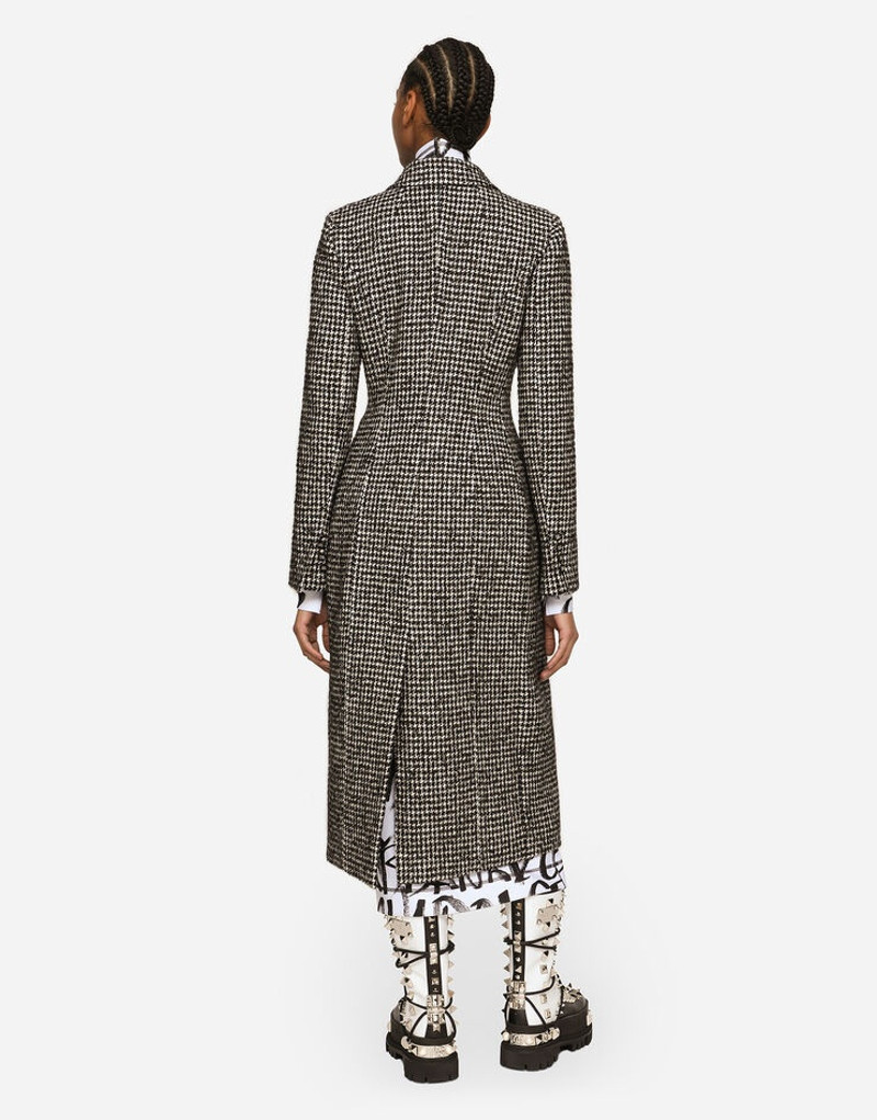 Double-breasted houndstooth coat 2