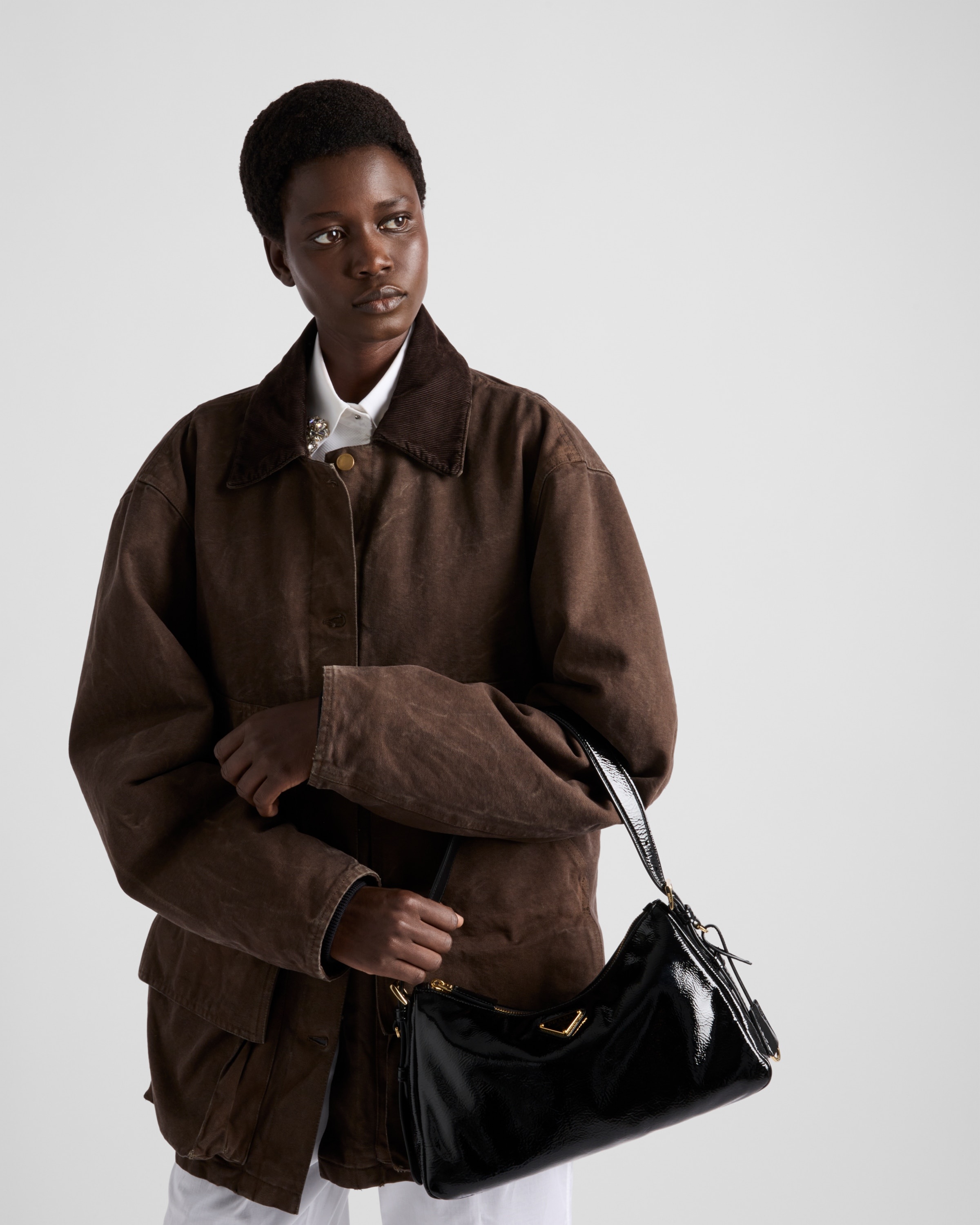 Prada Prada Aimée medium naplak leather shoulder bag