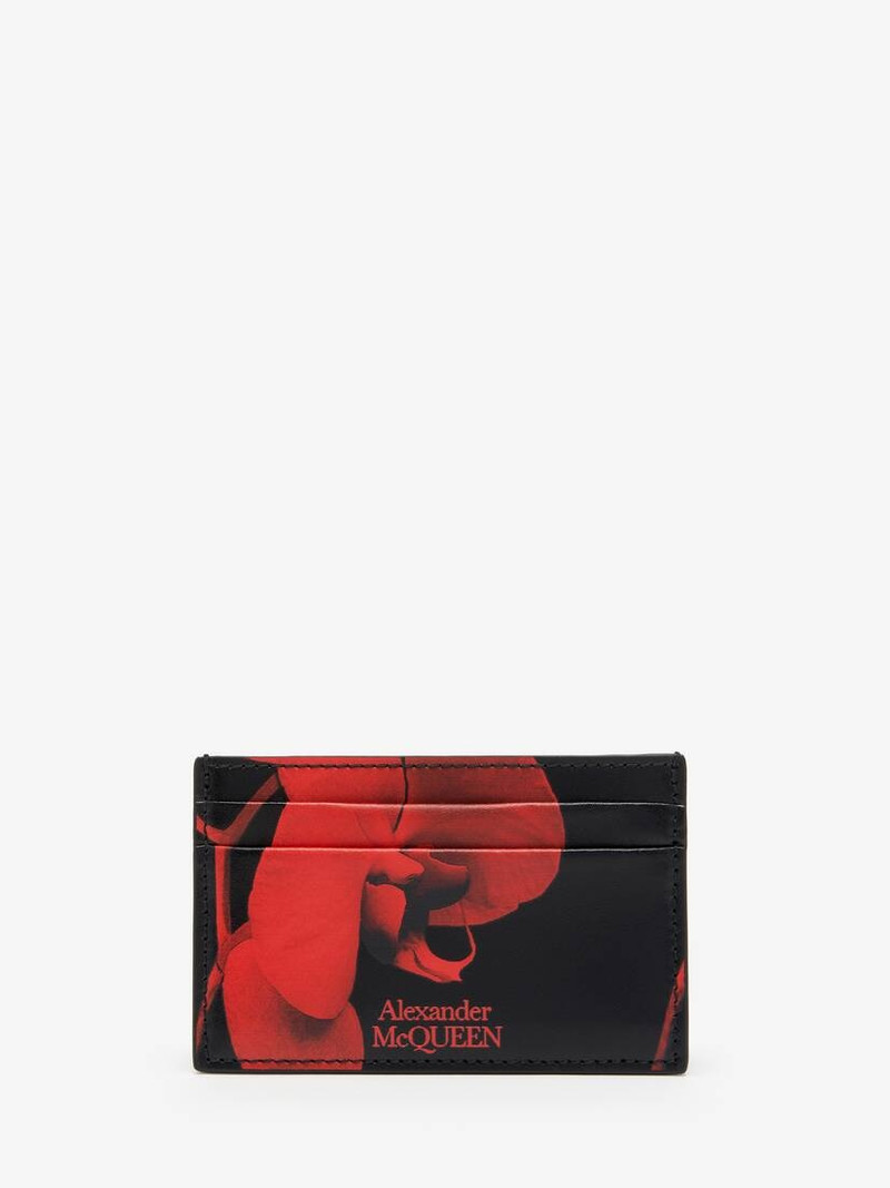 Men's Red Orchid Card Holder in Black/lust Red 1