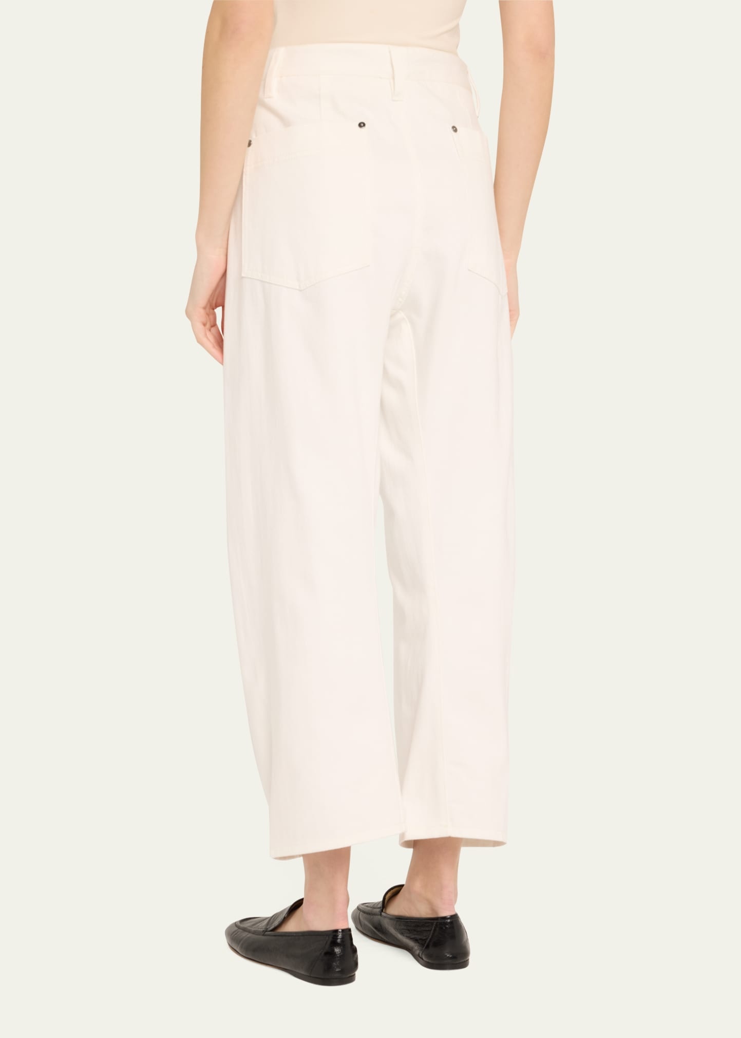 Mid-Rise Barrel-Leg Crop Jeans - 3