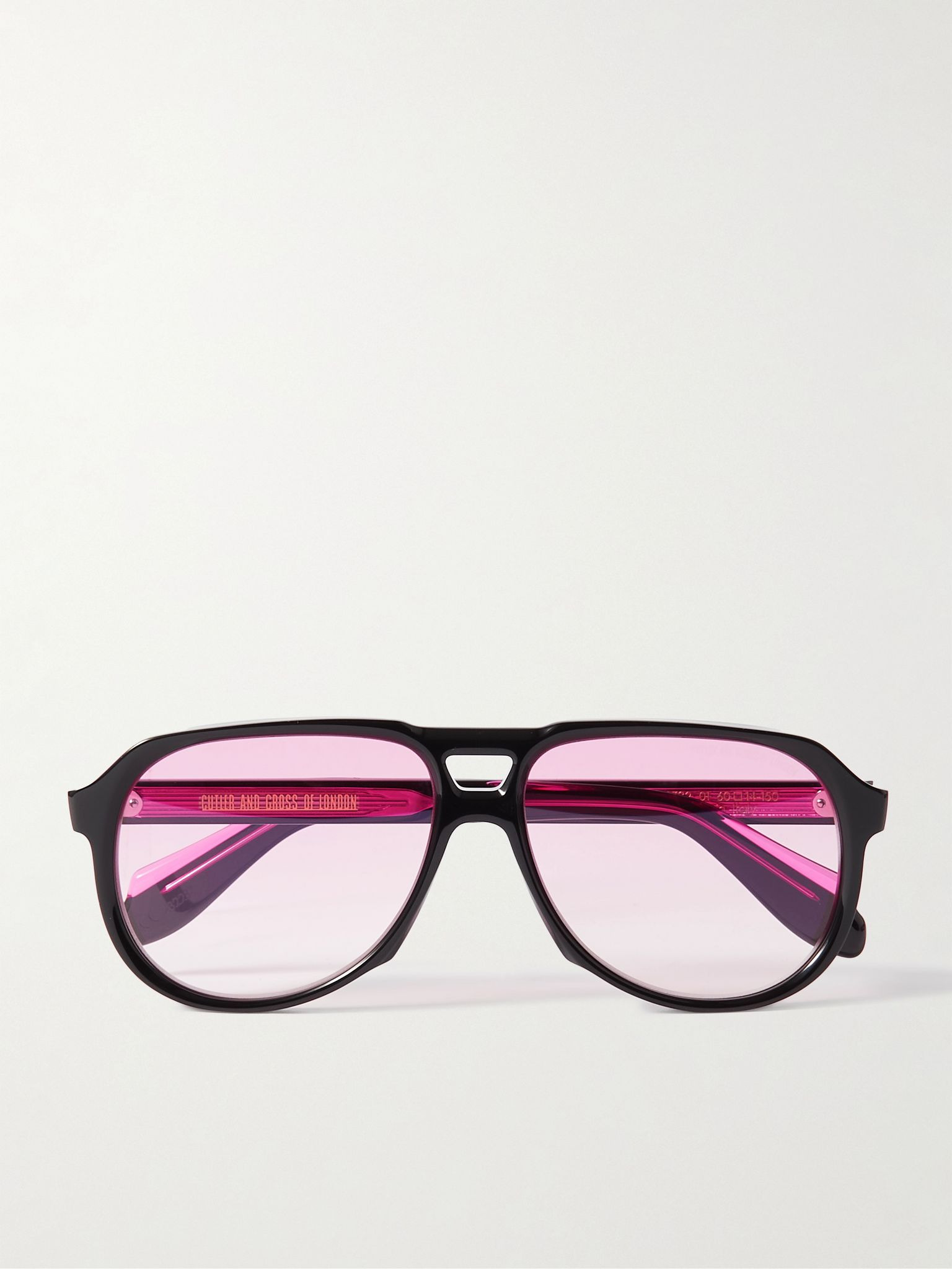 Aviator-Style Acetate Sunglasses Black - 1