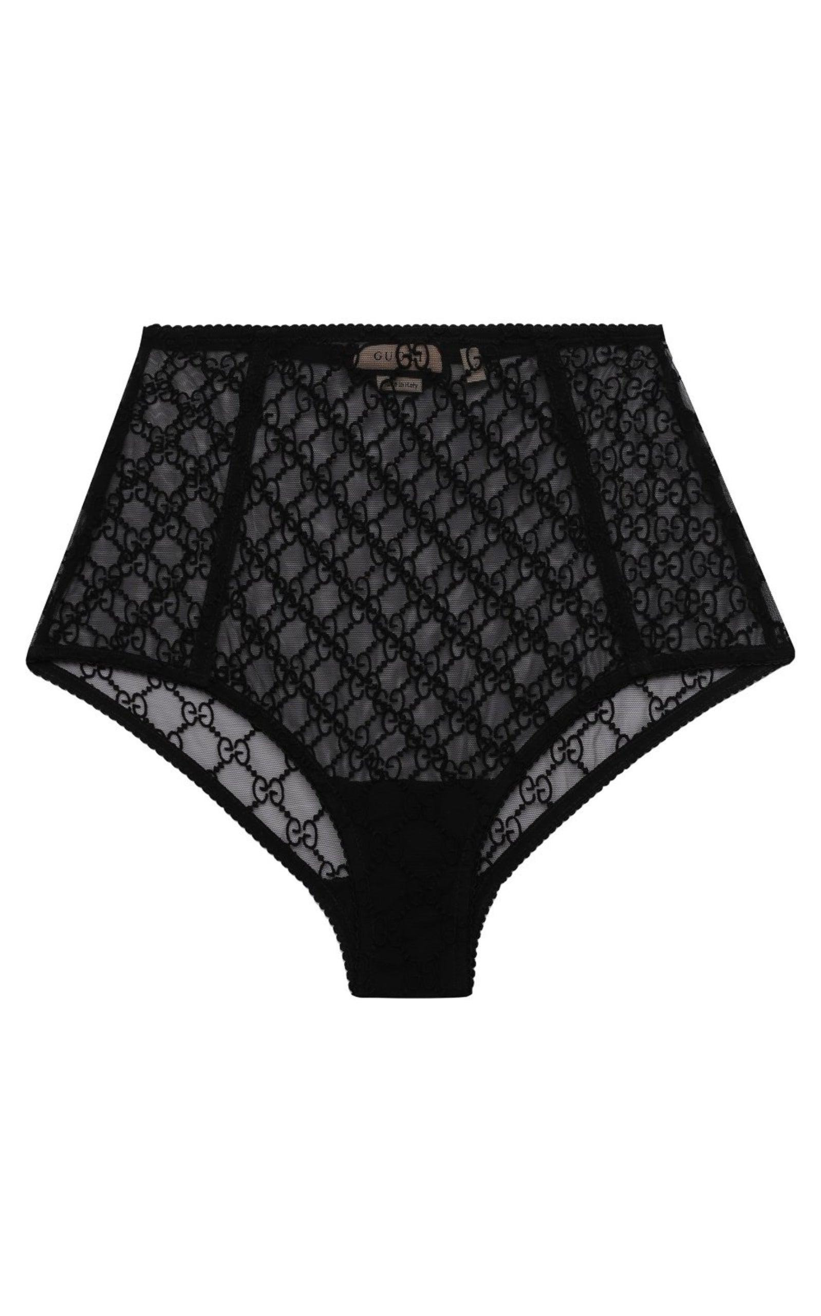 GG Embroidered Tulle Briefs - 1