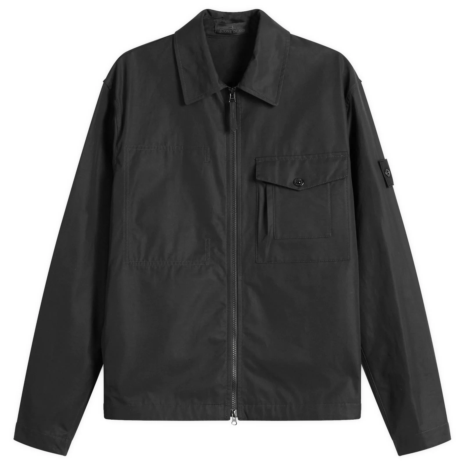 Stone Island Ghost Cotton Canvas Zip Shirt Jacket - 1
