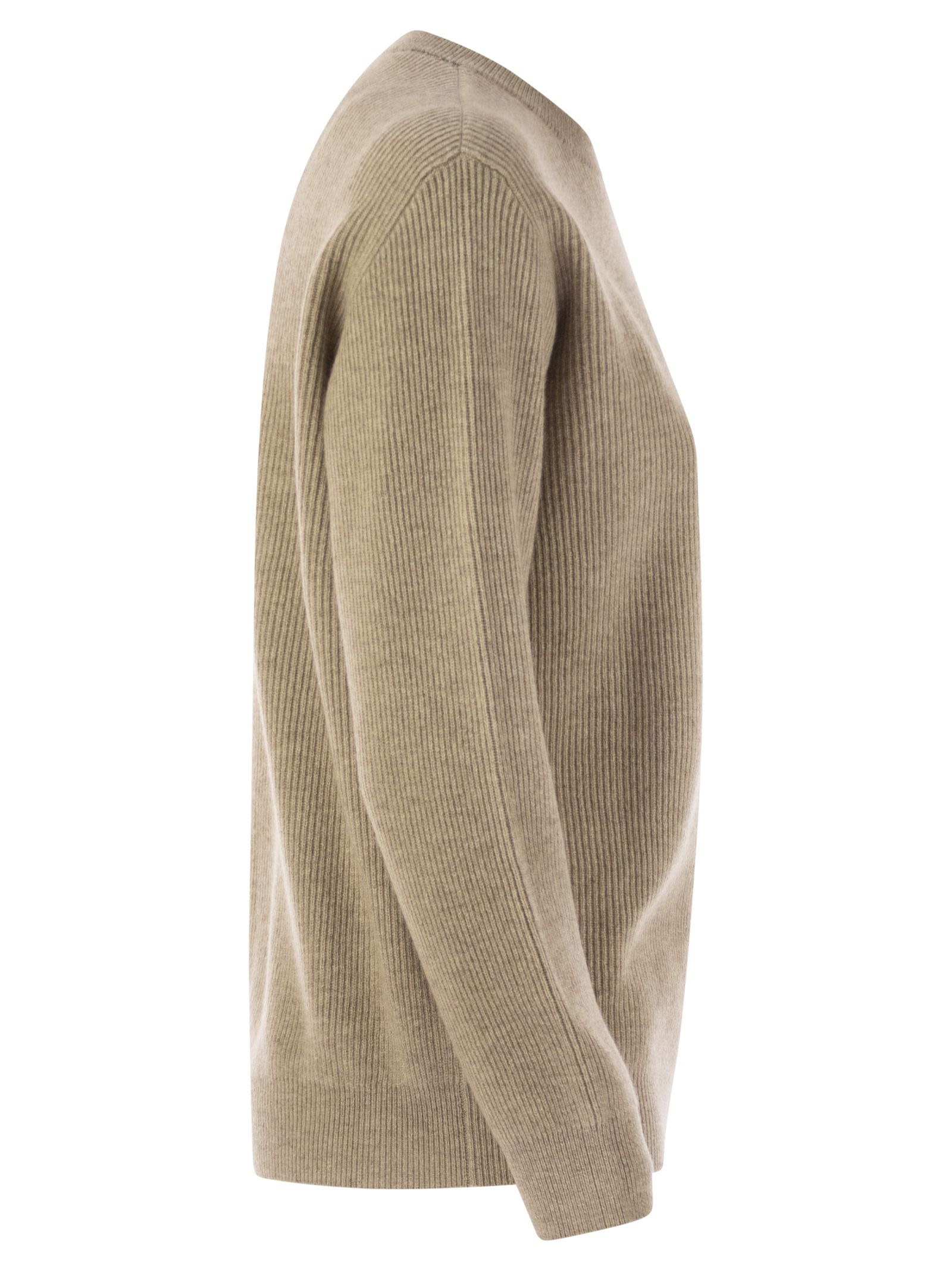 Brunello Cucinelli Women English Rib Cashmere Sweater With Monile - 3