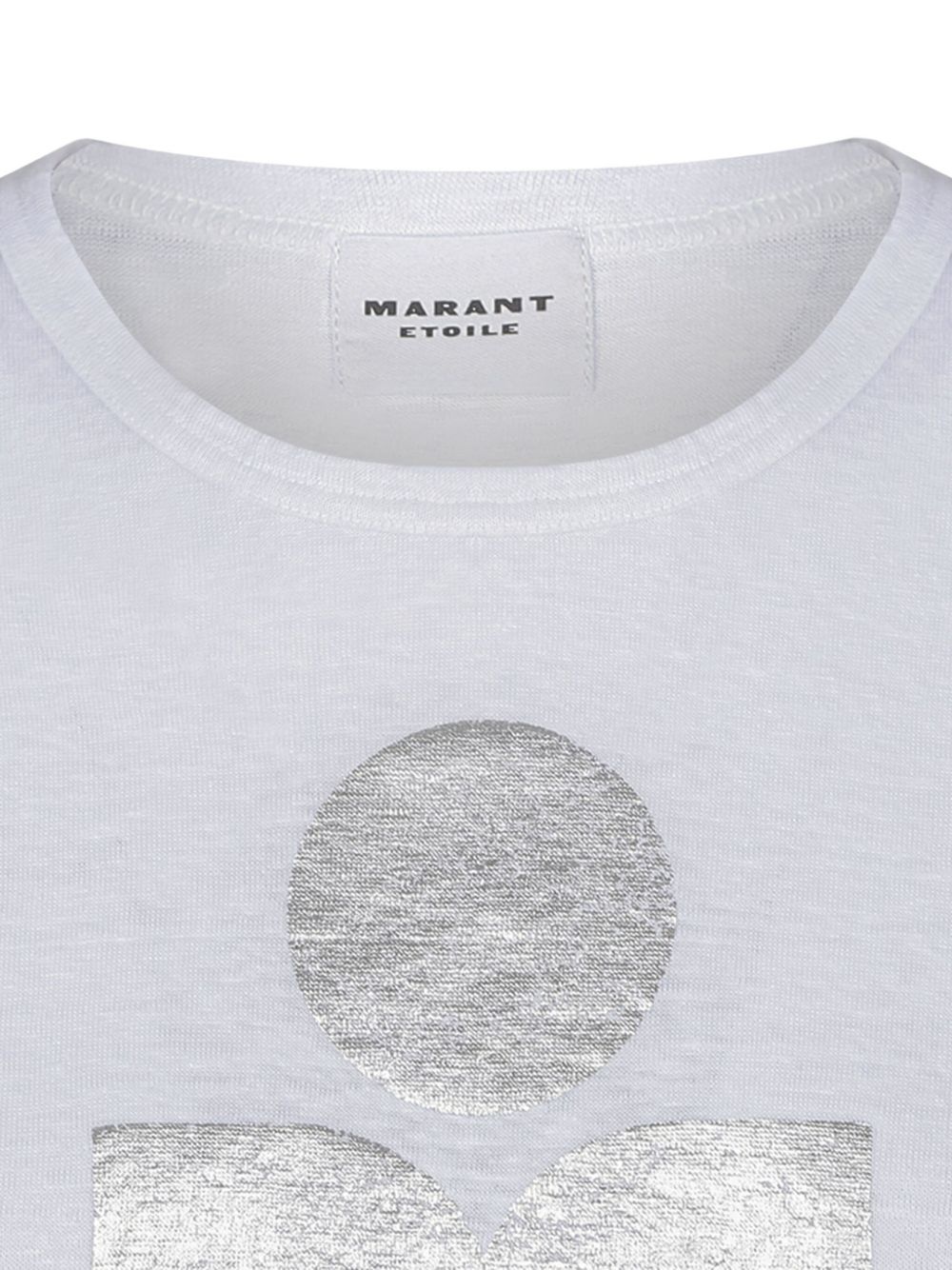 logo-print linen T-shirt - 3