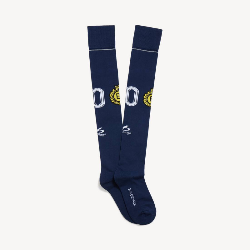 BALENCIAGA Men's Naval Crest Long Socks in Navy outlook