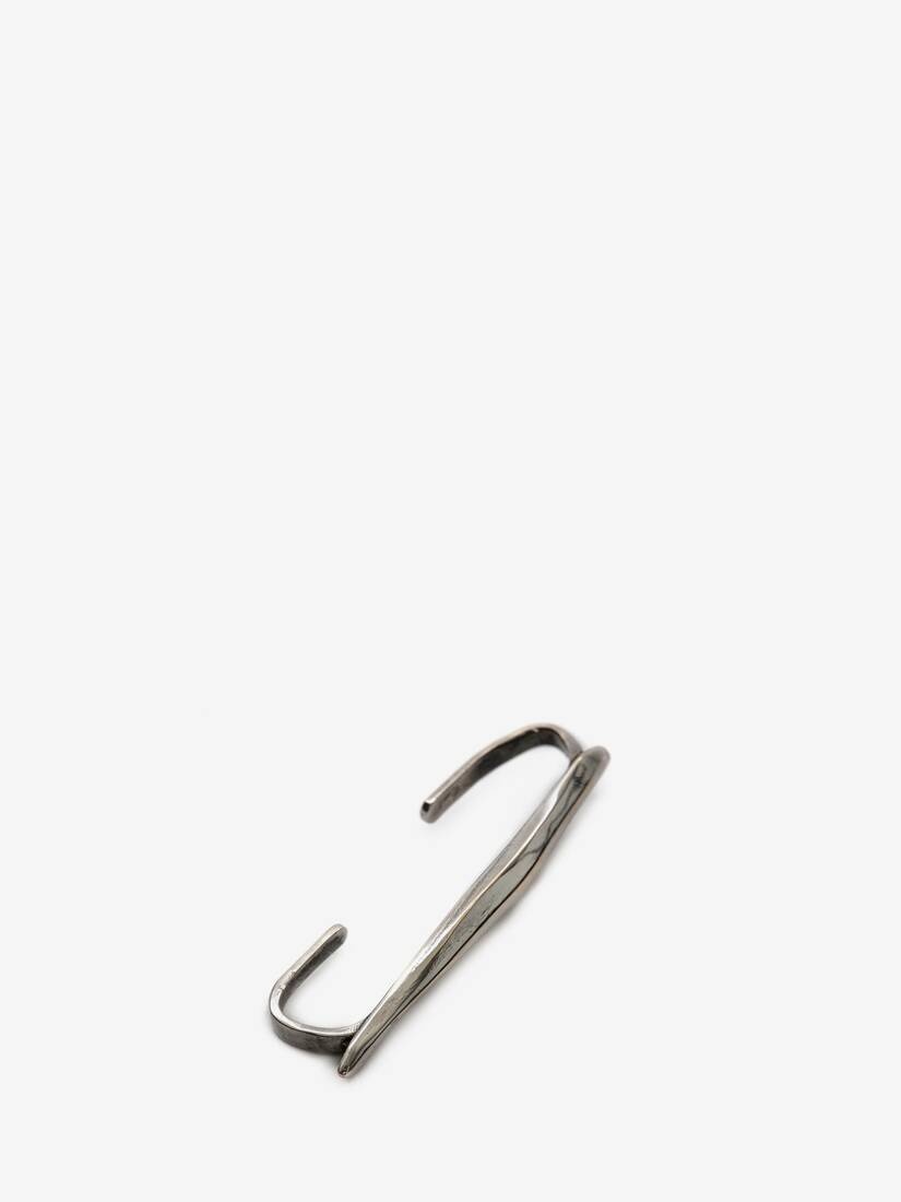 Molten Ear Cuff in Antique Silver - 3