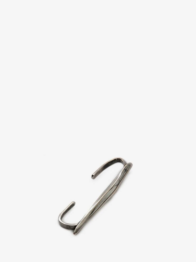 Molten Ear Cuff in Antique Silver 3