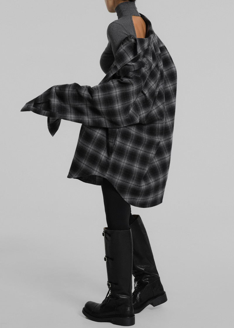 Helka Flannel Quilted Shirt - Charcoal 12