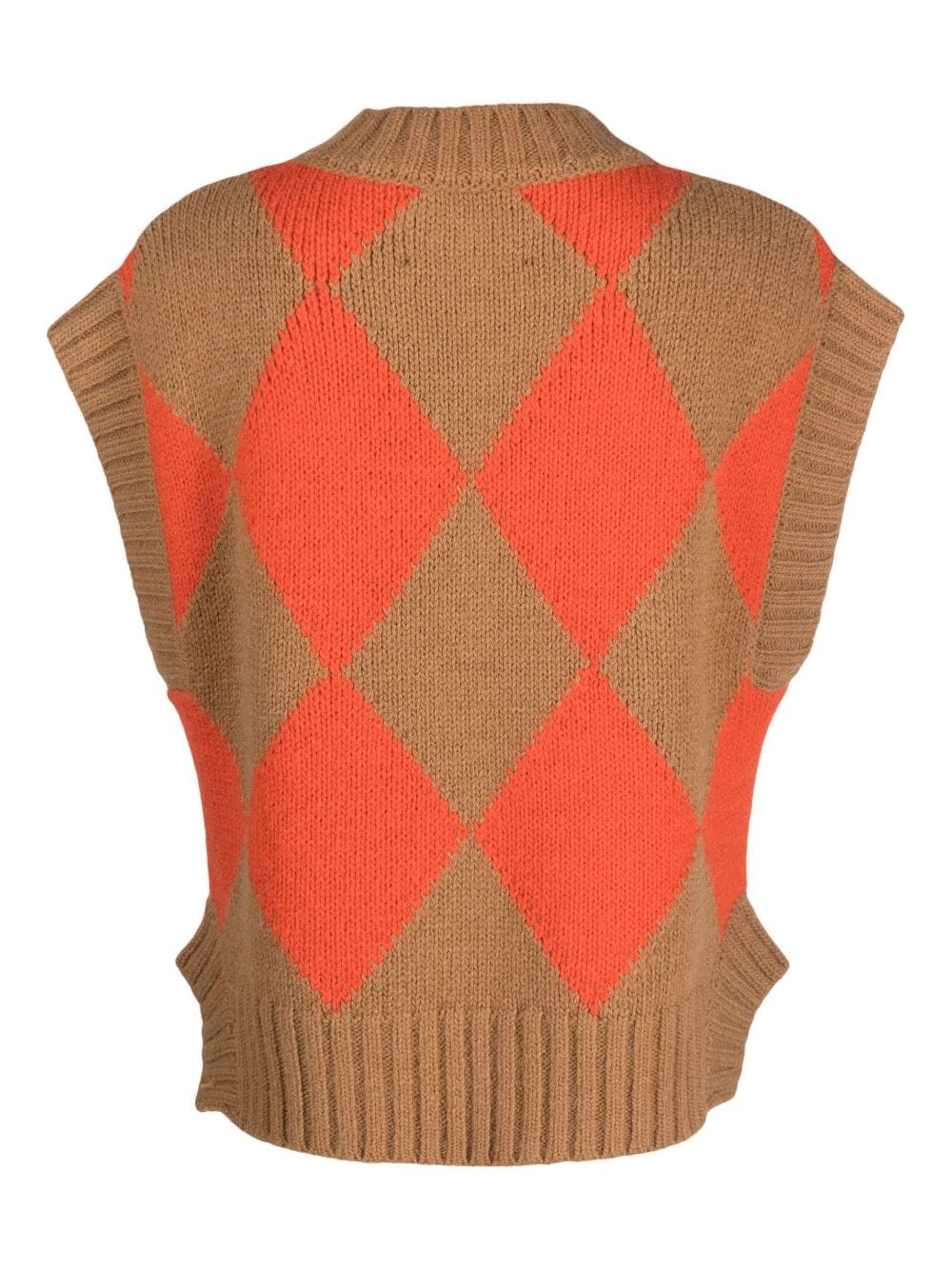 argyle-print knitted vest - 2