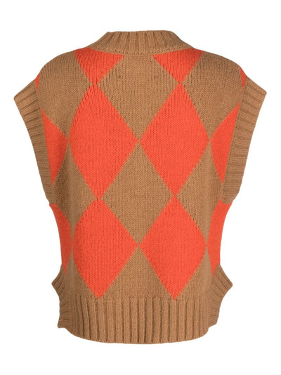 La DoubleJ argyle-print knitted vest outlook