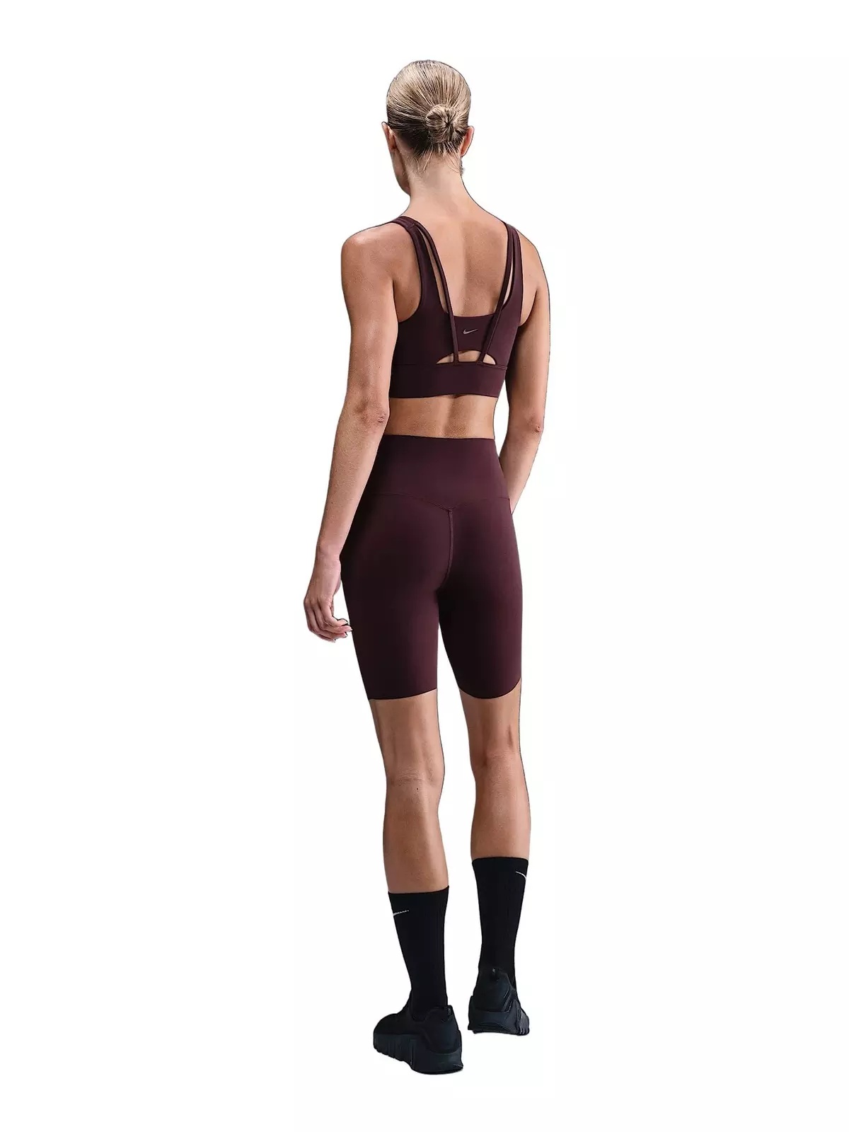 Women's Zenvy Medium-Support Padded Longline Sports Bra -Burgundy - 5