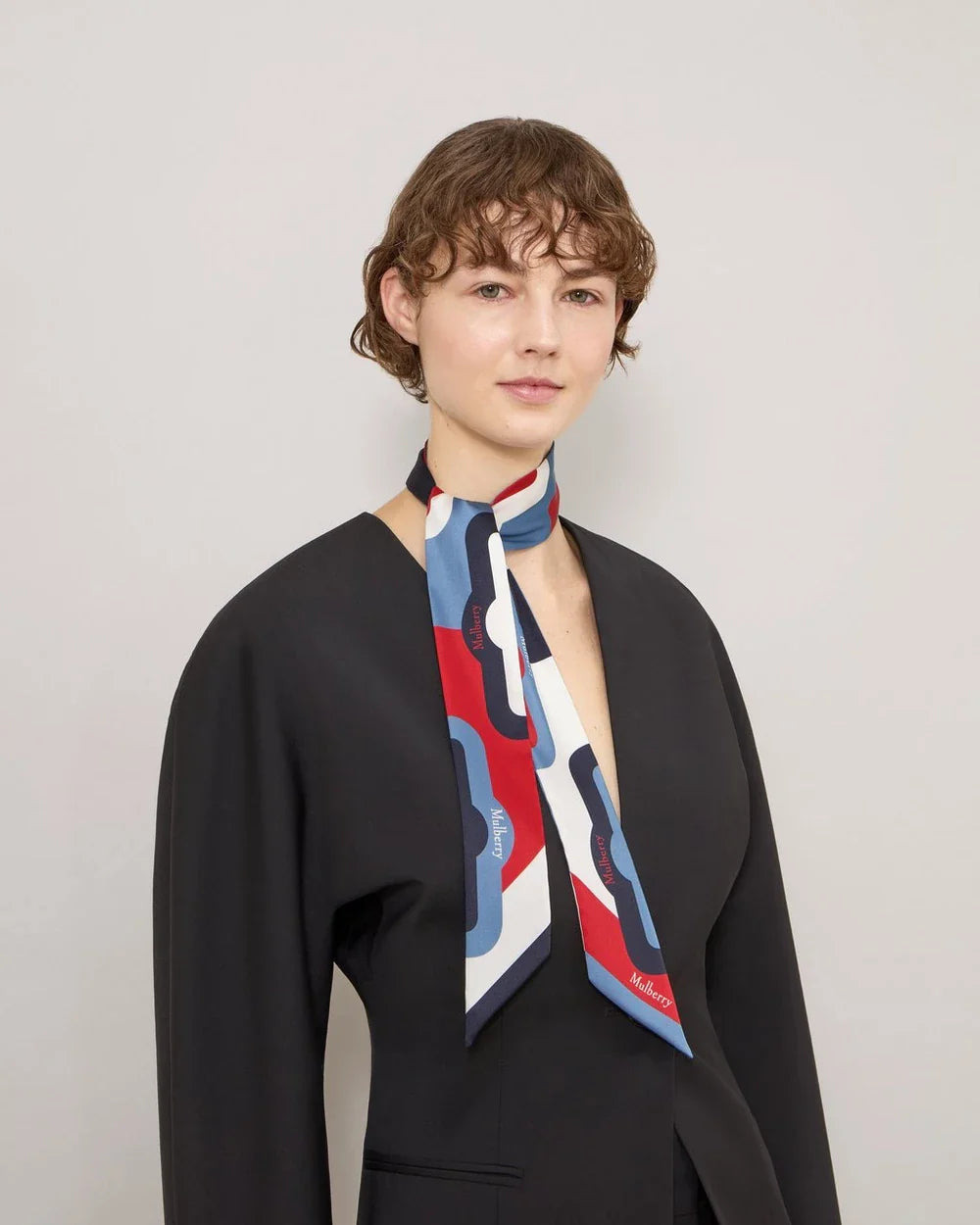Skinny Scarf - Colour Block Brighton Blue & Night Sky Recycled Polyester - 2