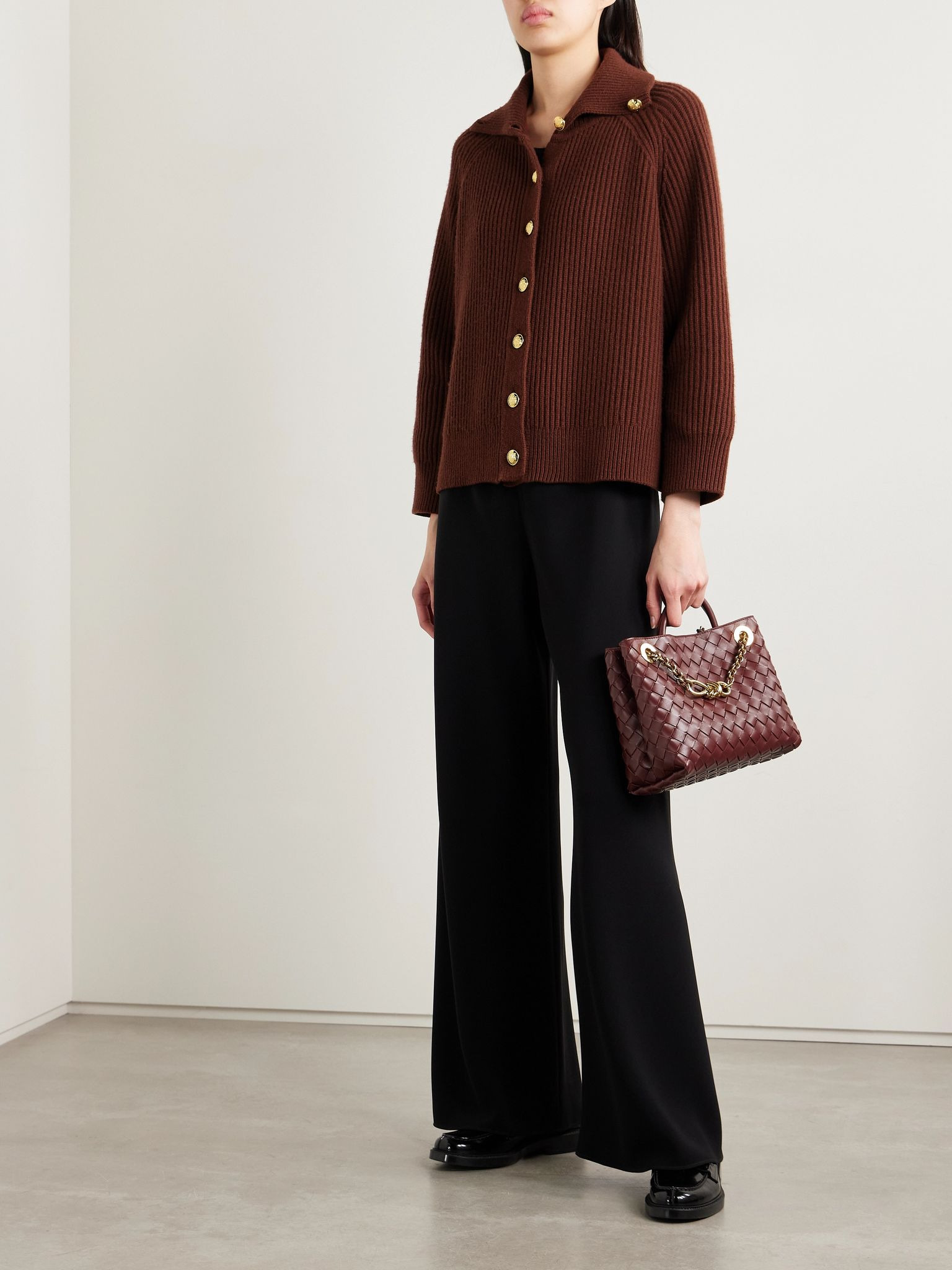 Deryl ribbed cashmere cardigan Brick - 2