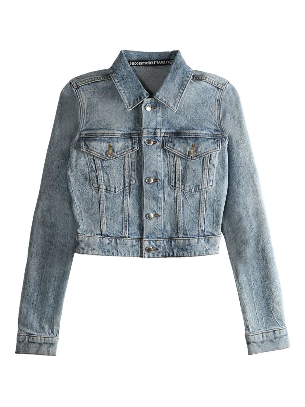 button-fastening denim jacket - 1