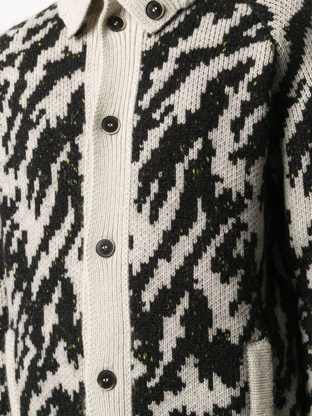 instarsia pattern cardigan - 5